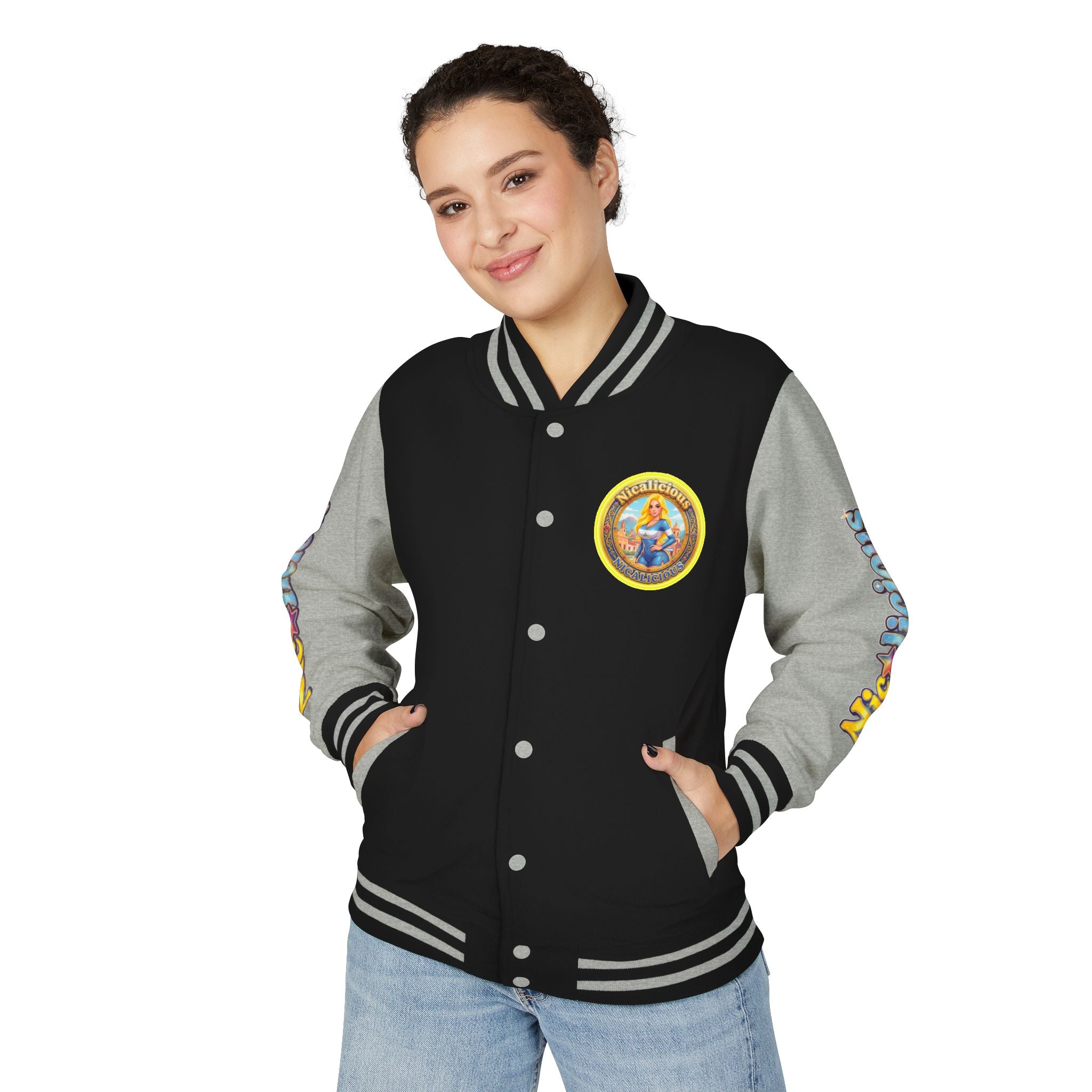 "Nicalicious" Varsity Jacket — Retro Pinup Letterman Jacket