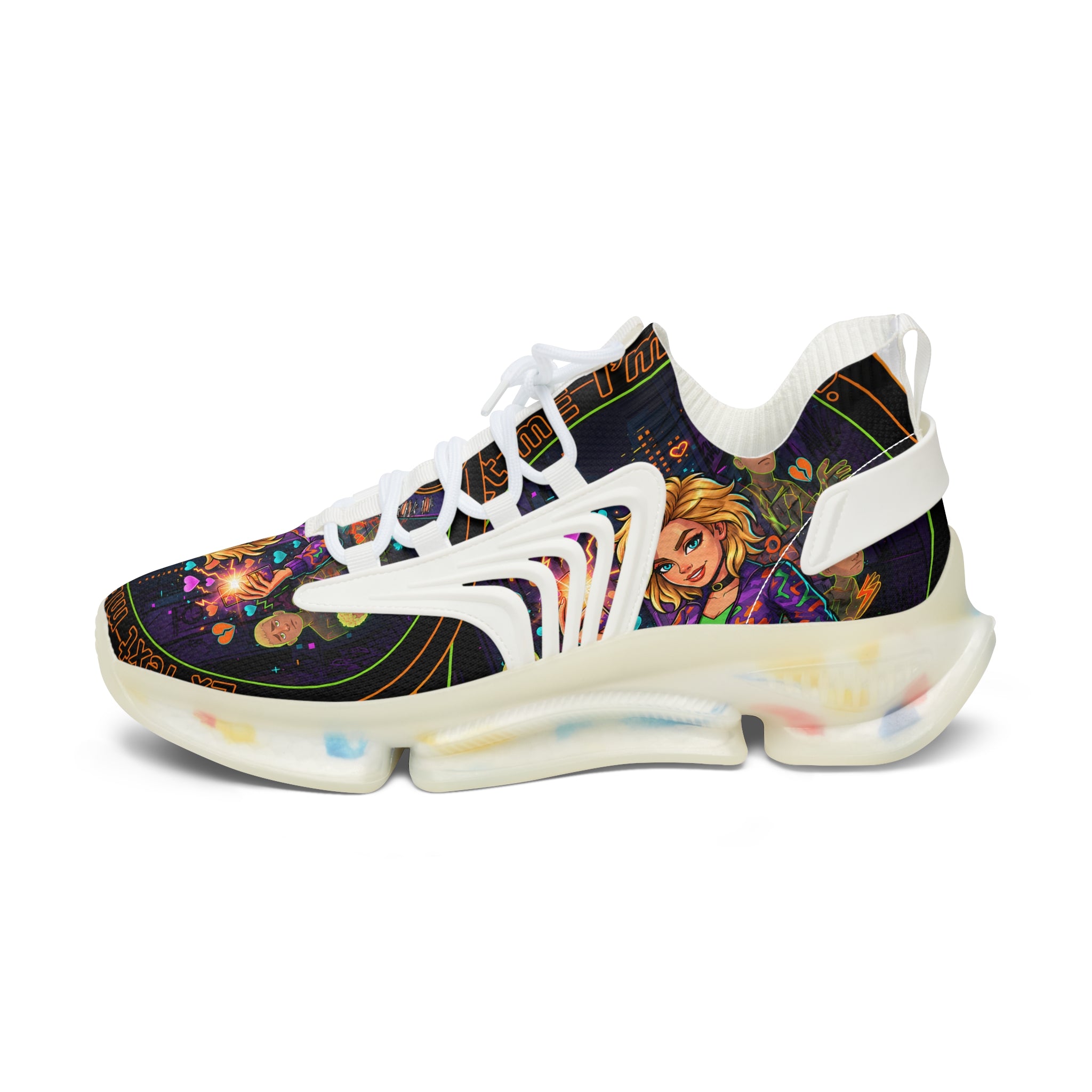 Mesh Sneakers — Floral Goddess Graphic Women's Athletic Shoes