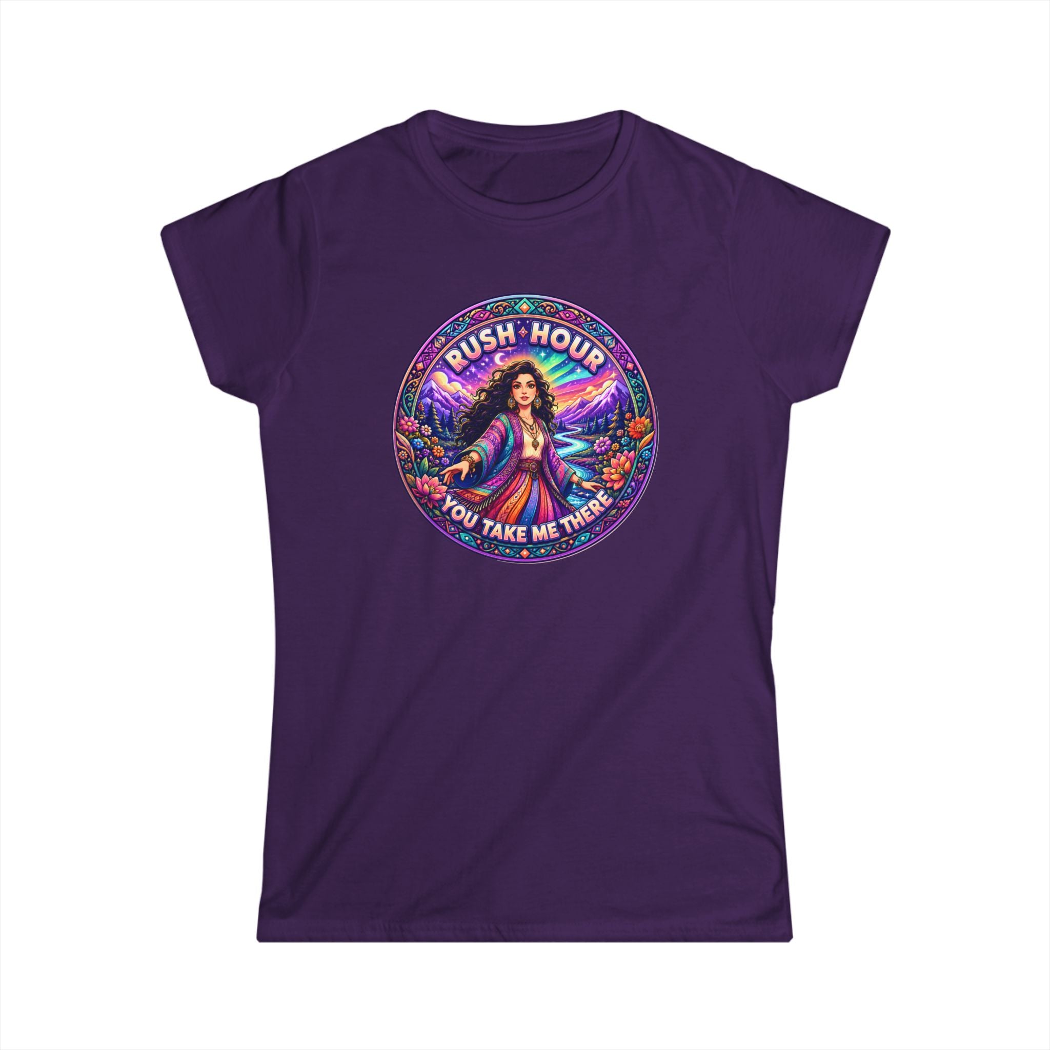 Retro Floral Tee — "You Take Me There" Women's Graphic T-Shirt