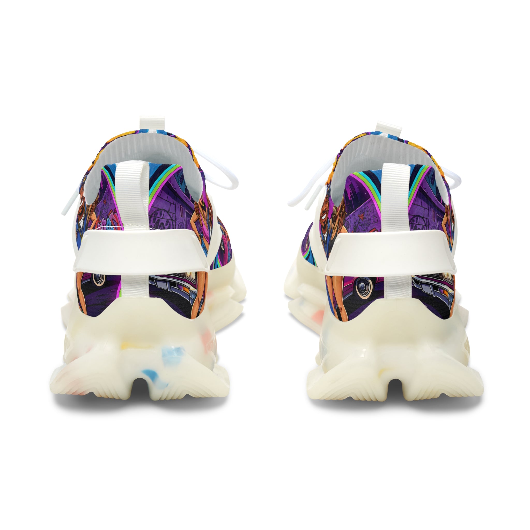 Men's Mesh Sneakers — Colorful 'Get Around' Graphic Athletic Shoes for men's