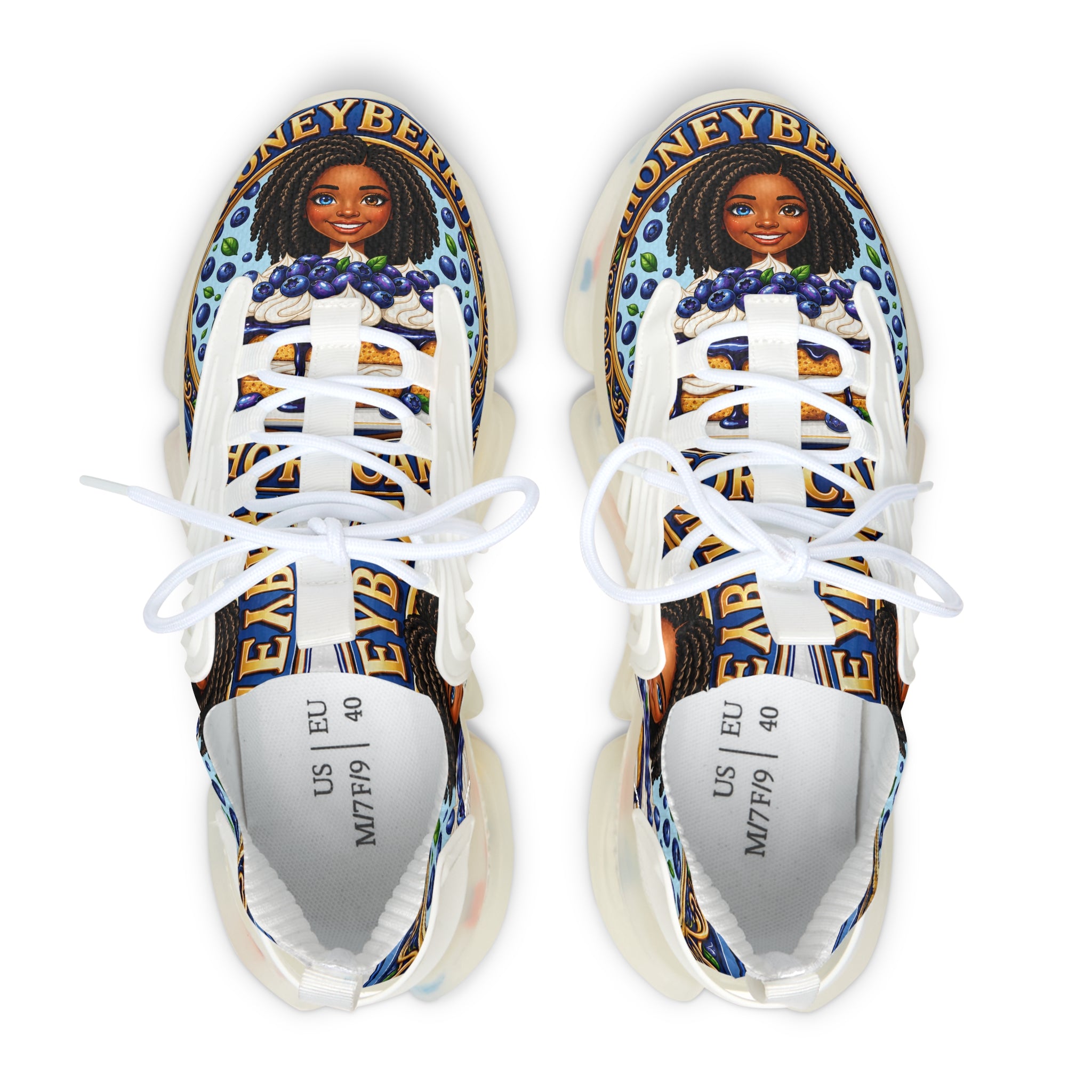 Women's Mesh Sneakers —" Honeyberry Shortcake" Portrait Athletic Shoes