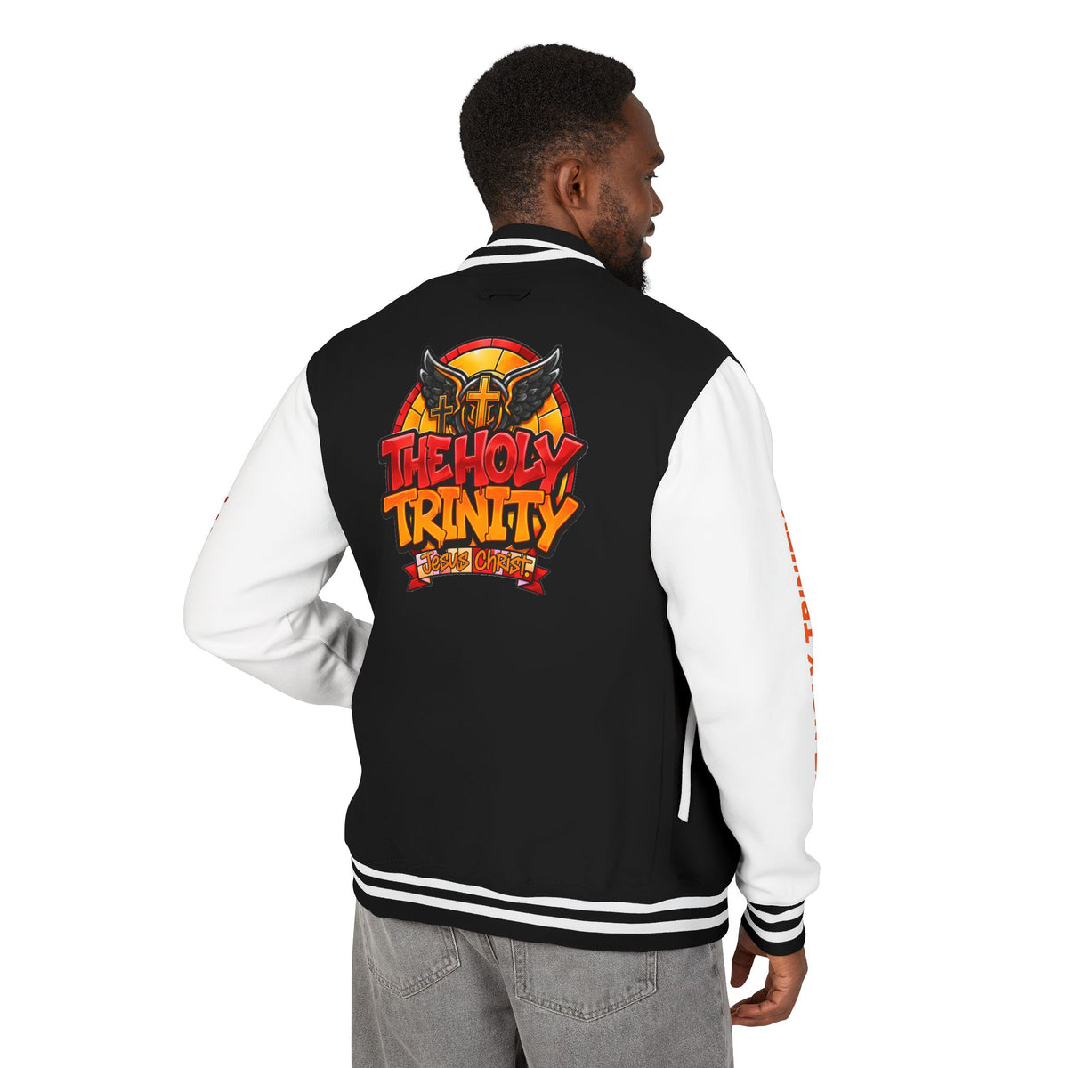 Letterman Jacket — "The Holy Trinity "Graphic Varsity Jacket
