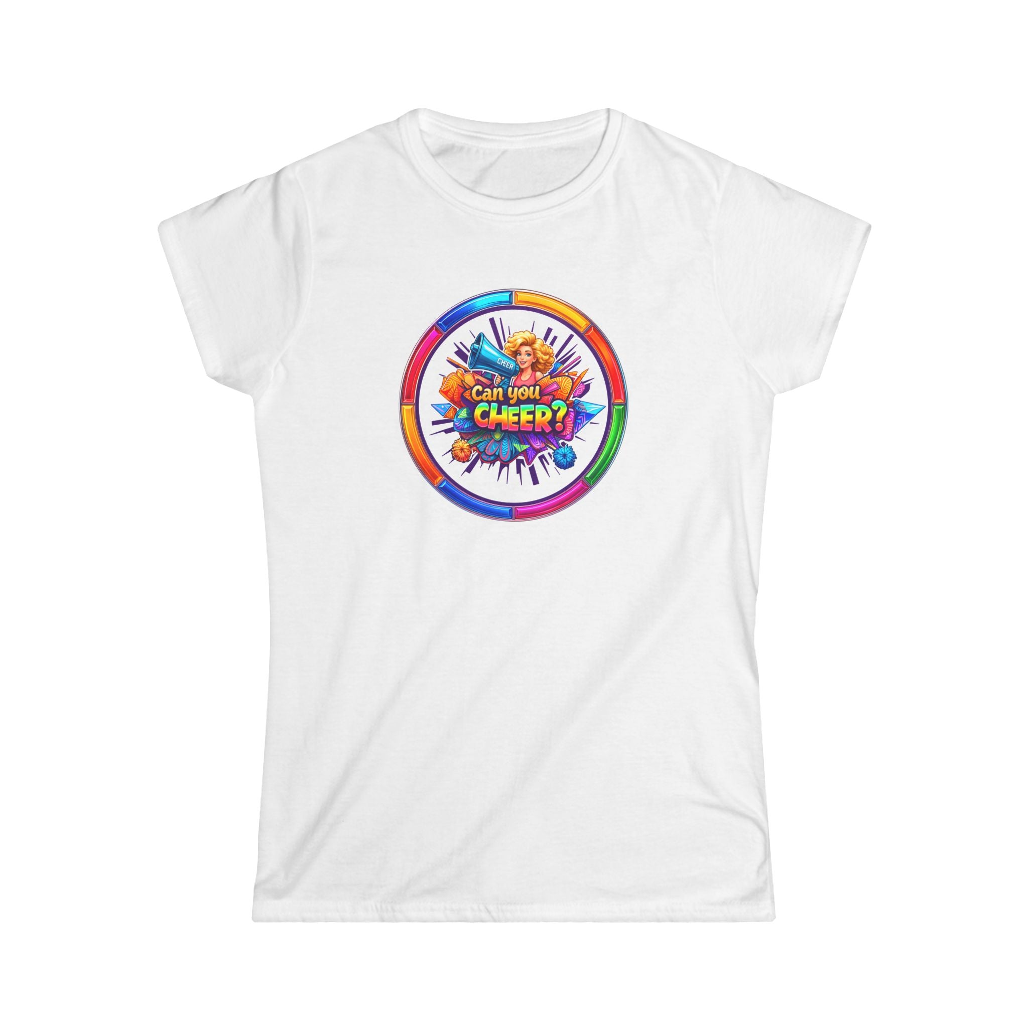 "Can You  Cheer "Women’s Graphic Tee — Colorful Cheerleading Spirit Shirt