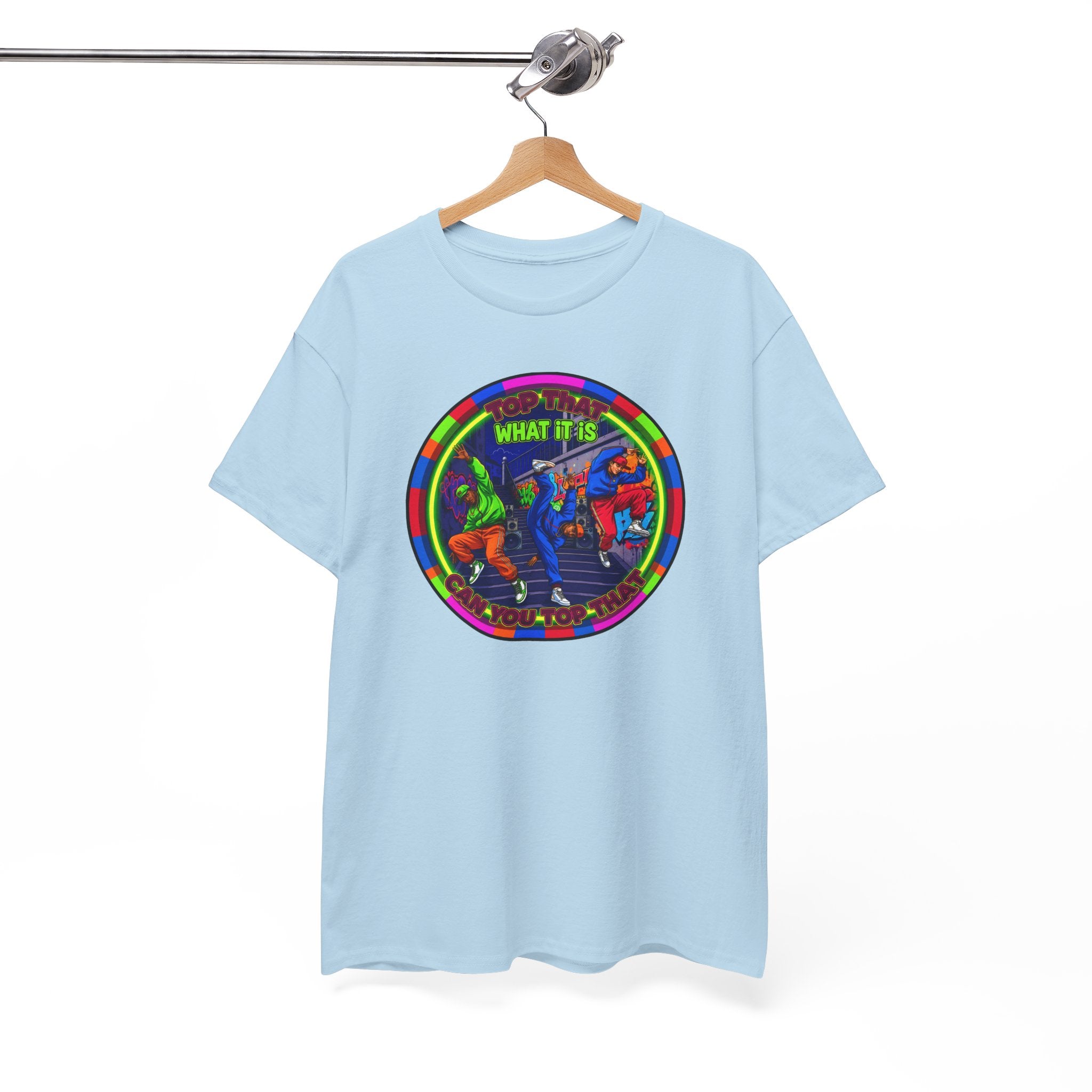 Dance Crew T-Shirt – "Top That What It Is" Retro Neon Graphic Tee