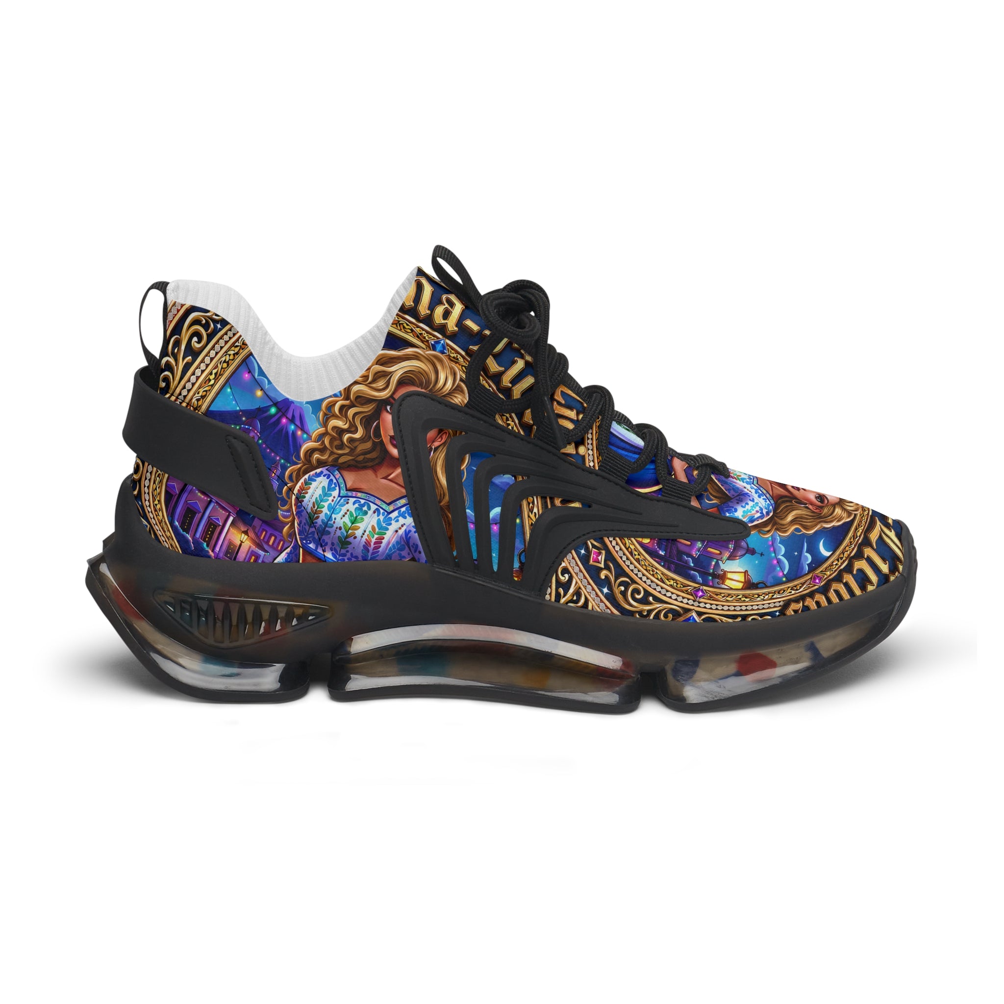 Mesh Sneakers —"Chapina-Licious "Latina Icon Art Print Lightweight Athletic Shoes