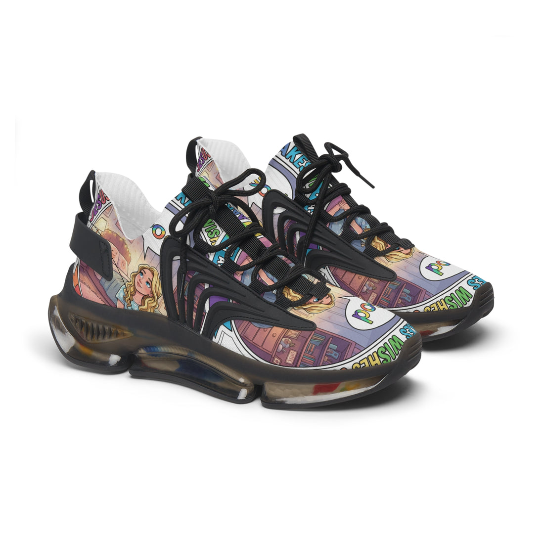 Mesh Sneakers — Inspirational 'Jesus Christ Makes Wishes Come True" Graphic Women's Trainers