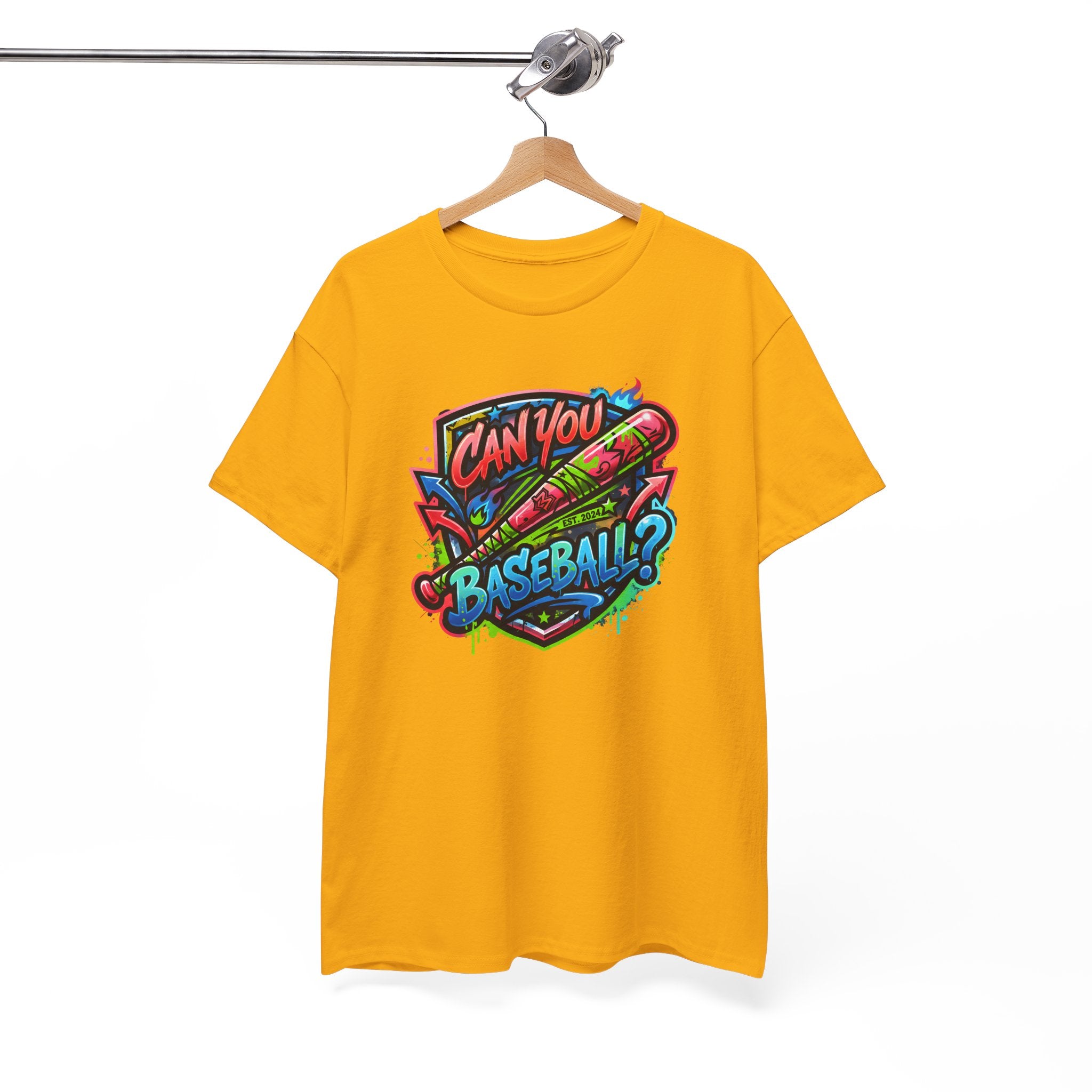 Can You Baseball? T-Shirt — Colorful Retro Baseball Graphic Tee