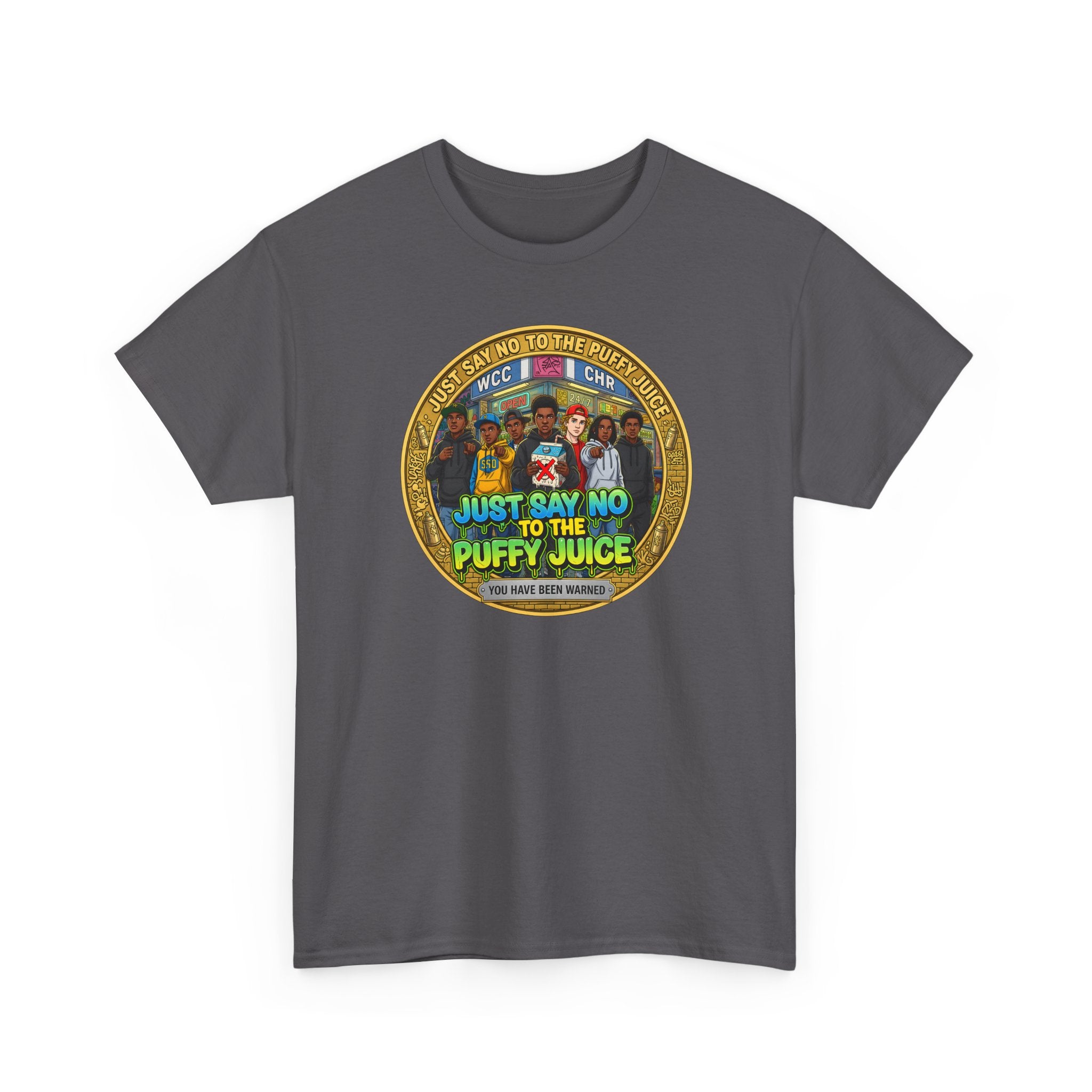 T-Shirt — "Just Say No to the Puffy Juice" Retro Anti-Vape Graphic Tee