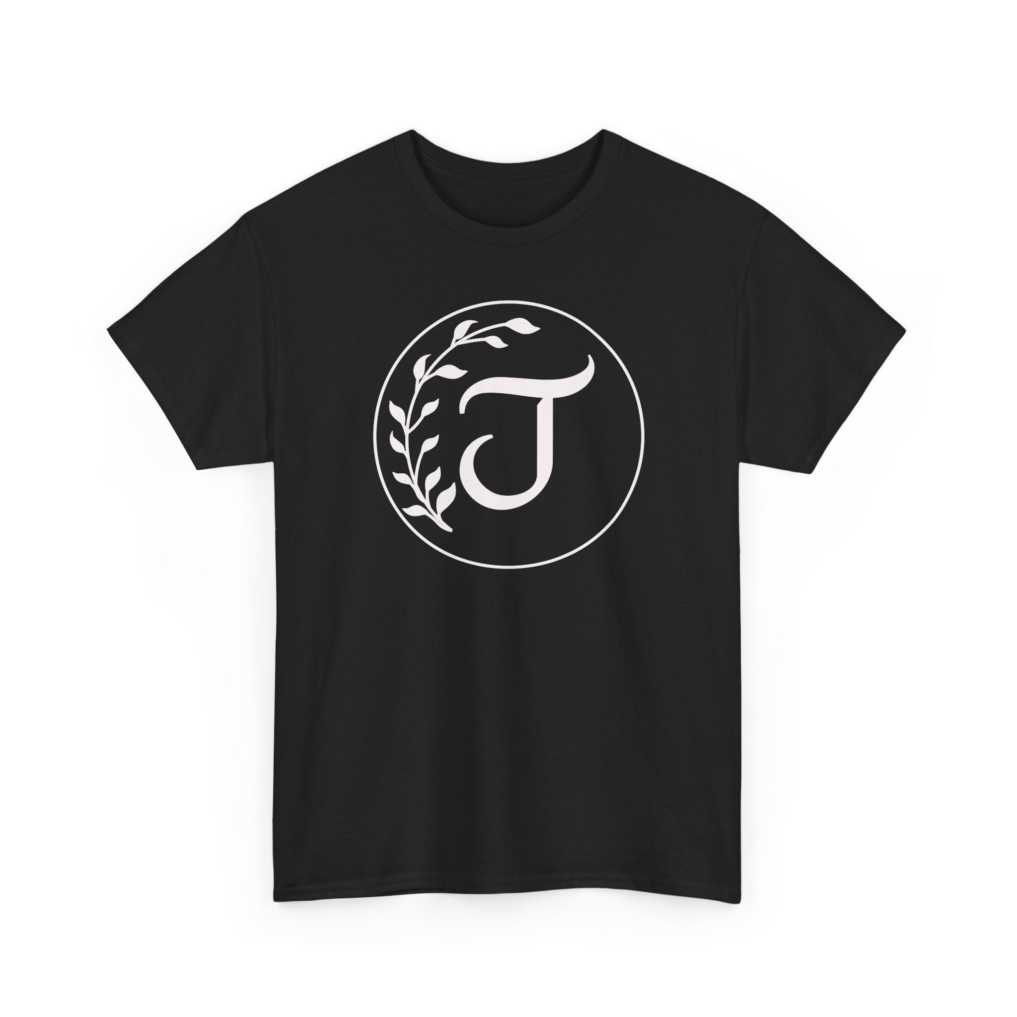White Tee with Subtle "Floral J " Jesus Christ "— Minimalist Japanese Character T-Shirt