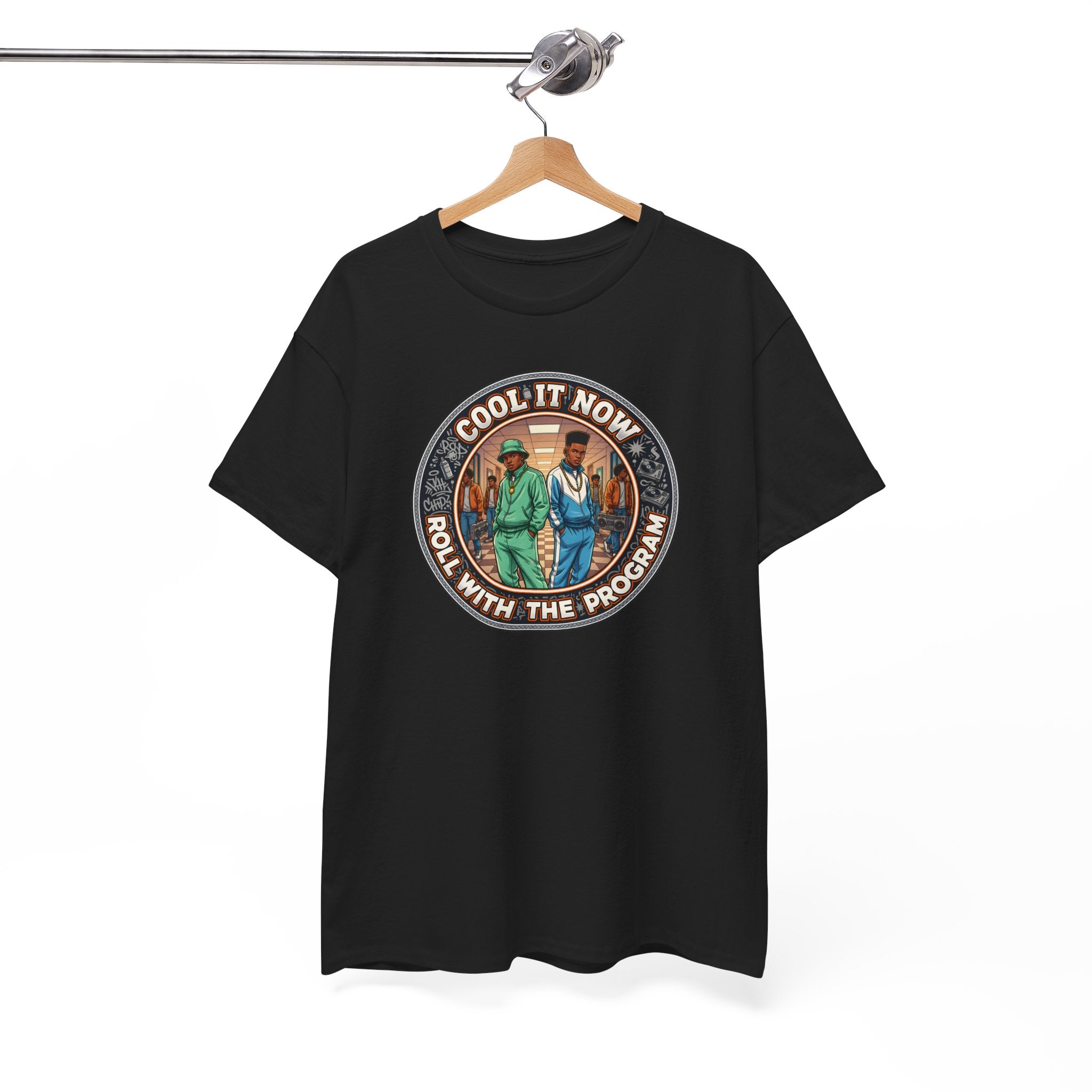 Cool It Now Tee — "Cool It Now Roll With The Program" Vintage Patch Graphic T-Shirt