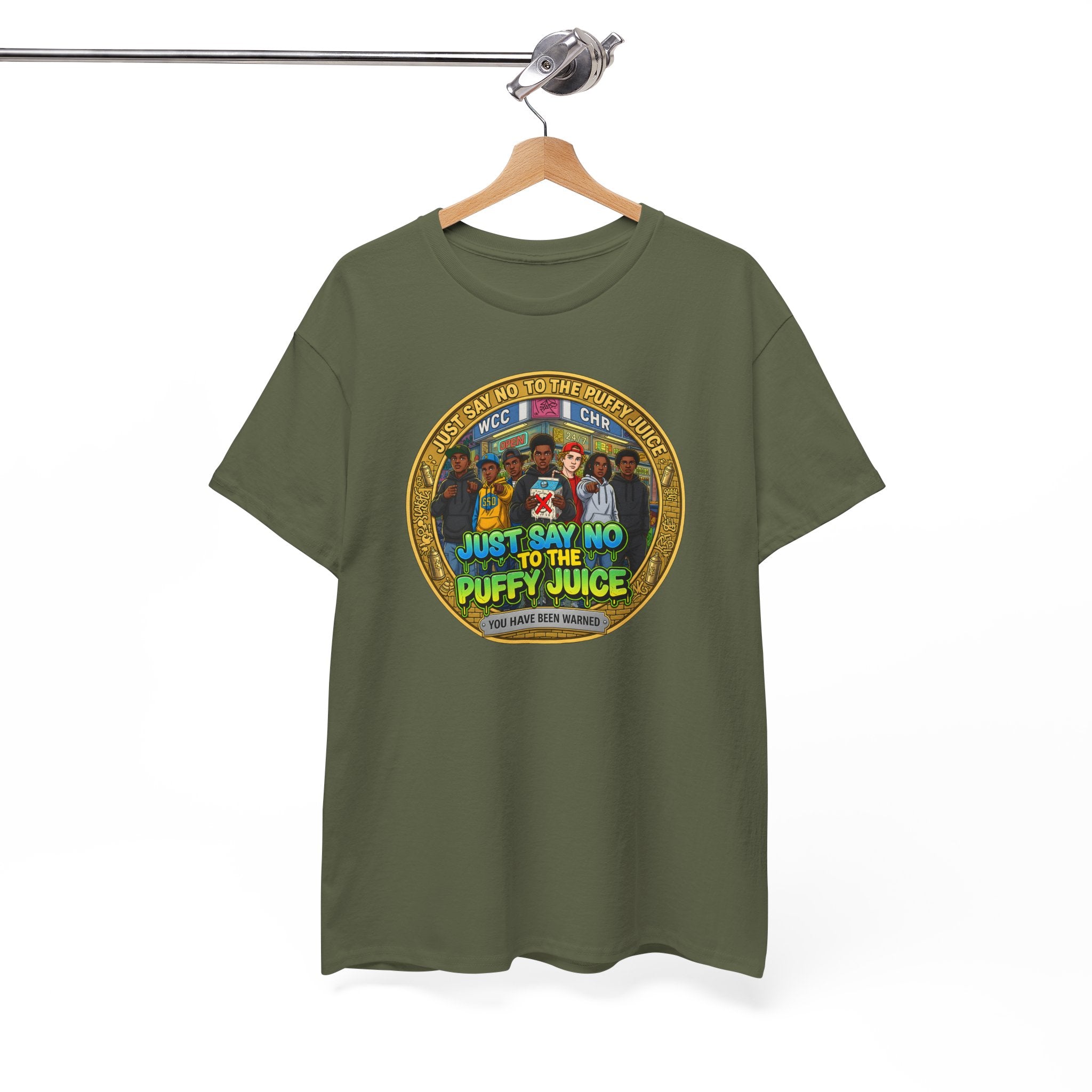 T-Shirt — "Just Say No to the Puffy Juice" Retro Anti-Vape Graphic Tee