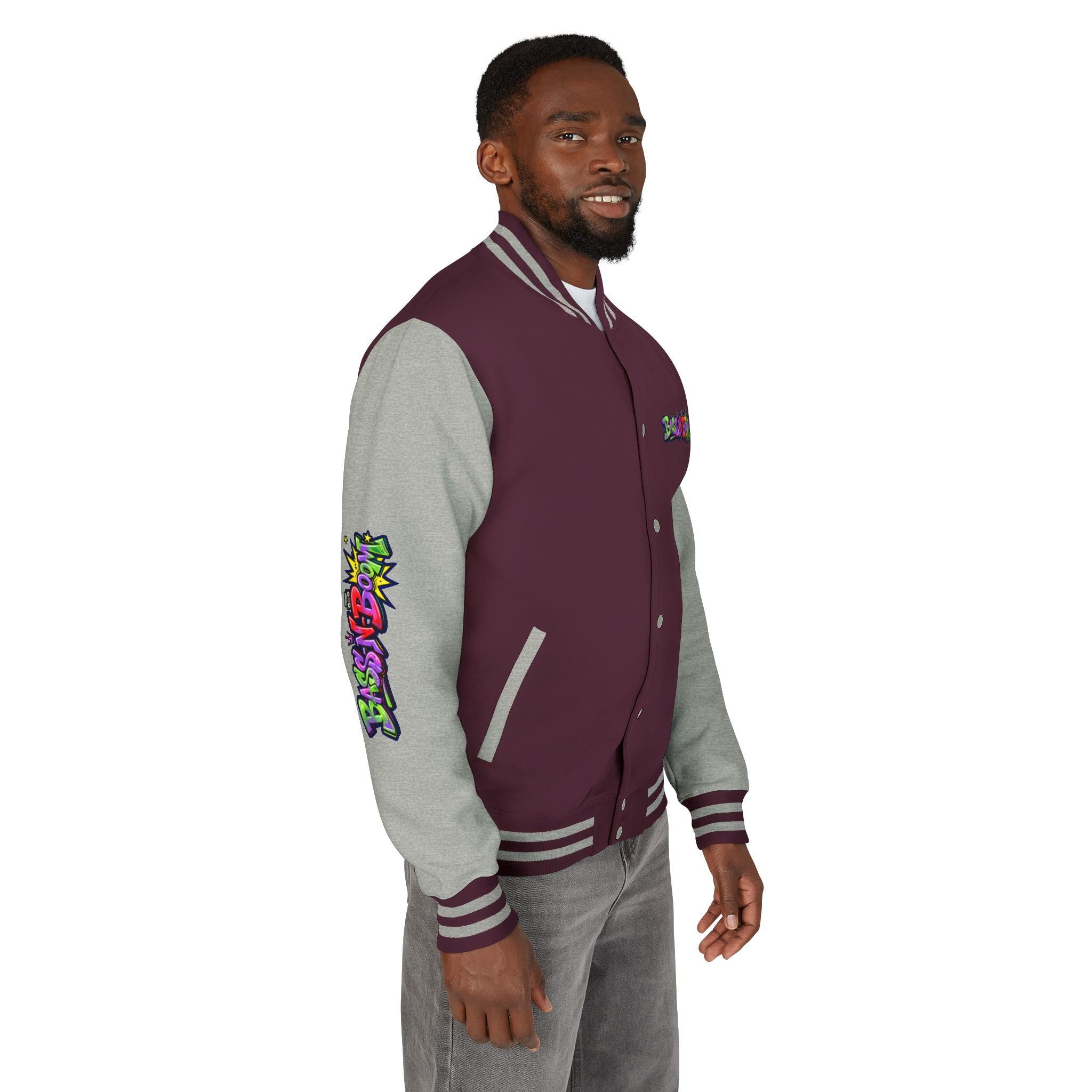 Letterman Jacket — 'Bass N Boom' Graffiti Bomber