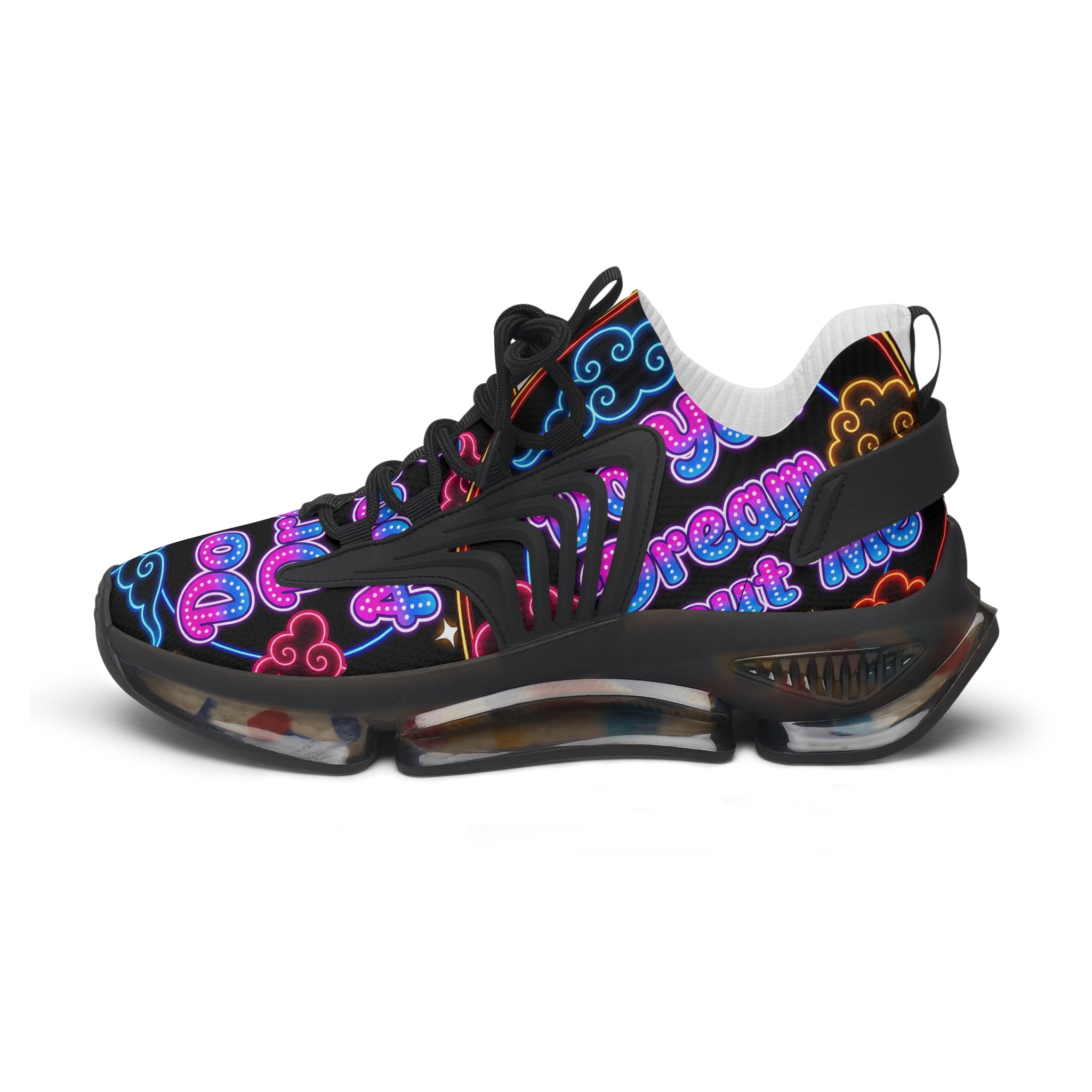Women's Mesh Sneakers — Neon Cloud 'Do You Dream' Athletic Shoes