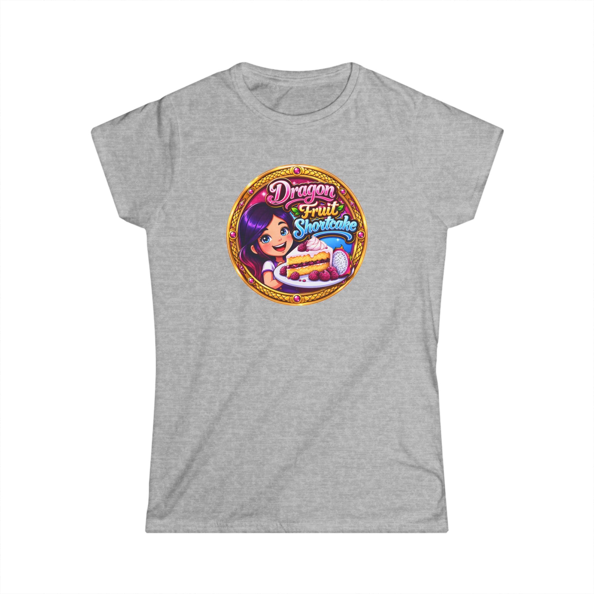 "Dragon Fruit Shortcake" Women's Tee — Cute Kawaii Dessert Graphic Shirt