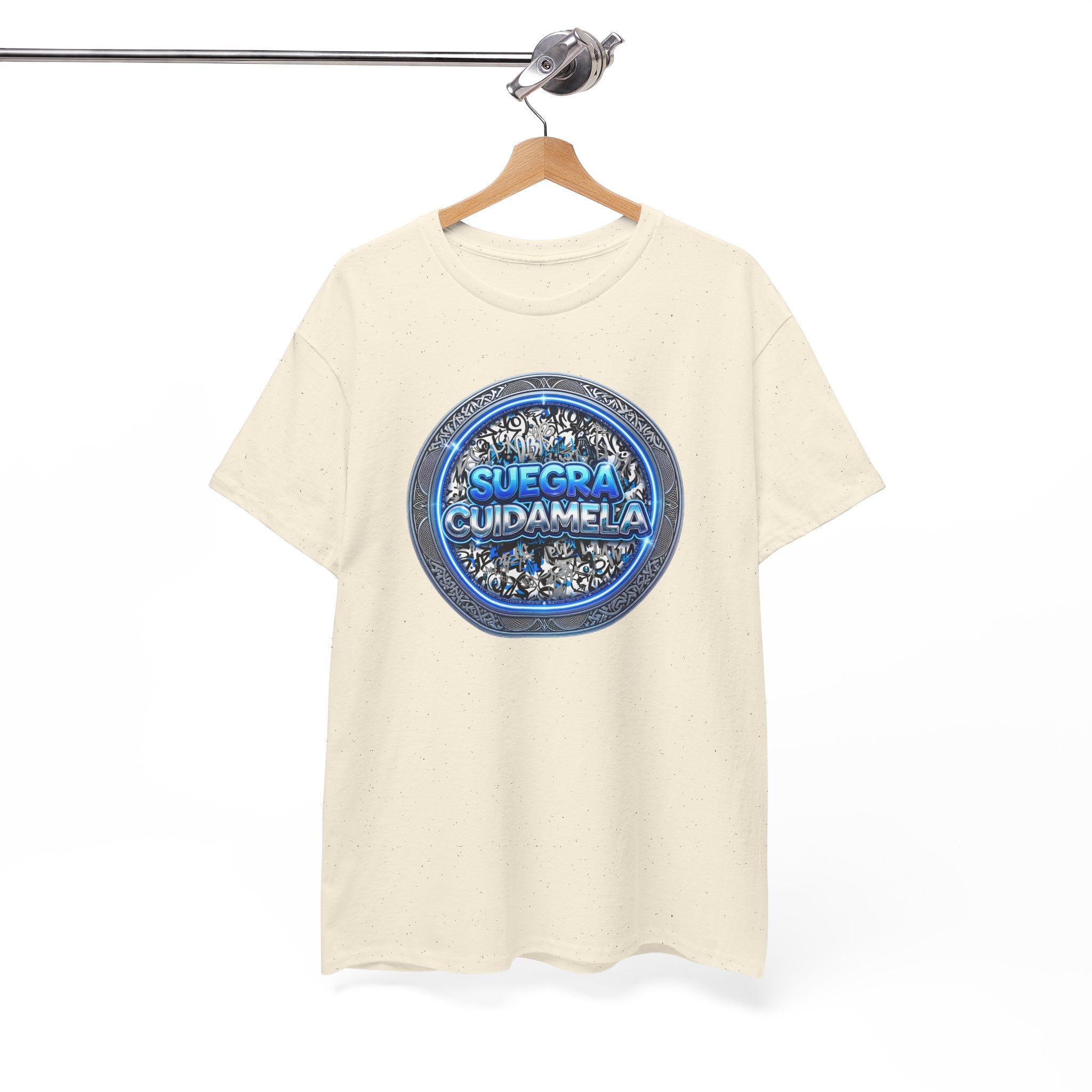 T-Shirt — Suegra Cuídame (Blue Floral Emblem)
