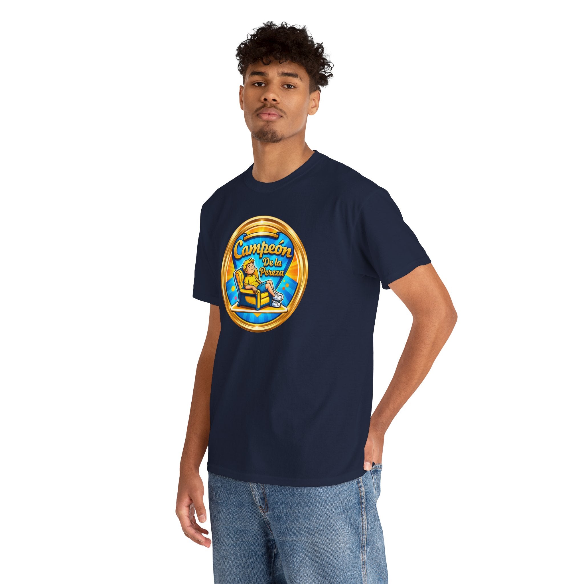 "Campeón De La Pereza" Tee — Gold Badge Adventure T‑Shirt