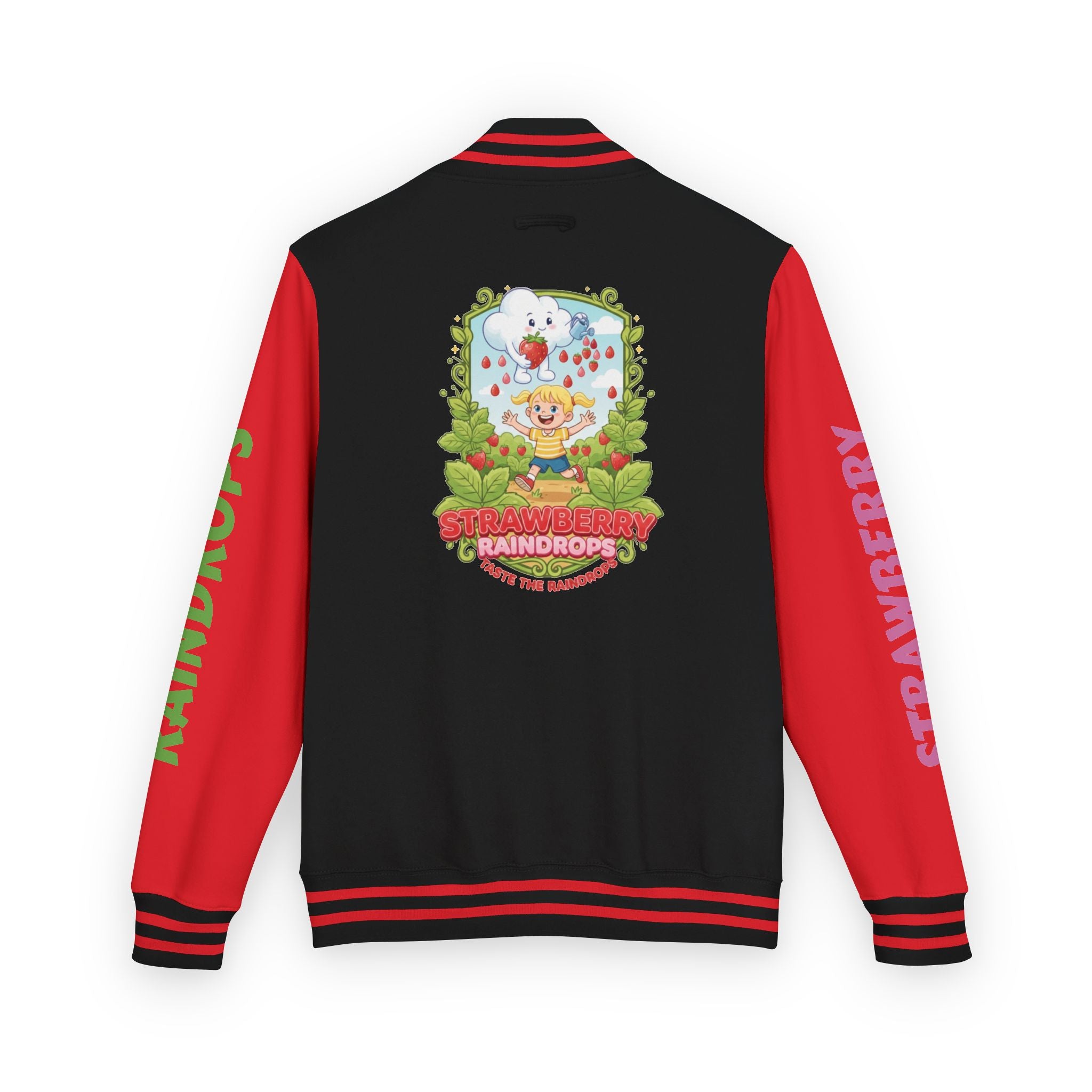 Letterman Jacket —Strawberry Raindrops Back Patch
