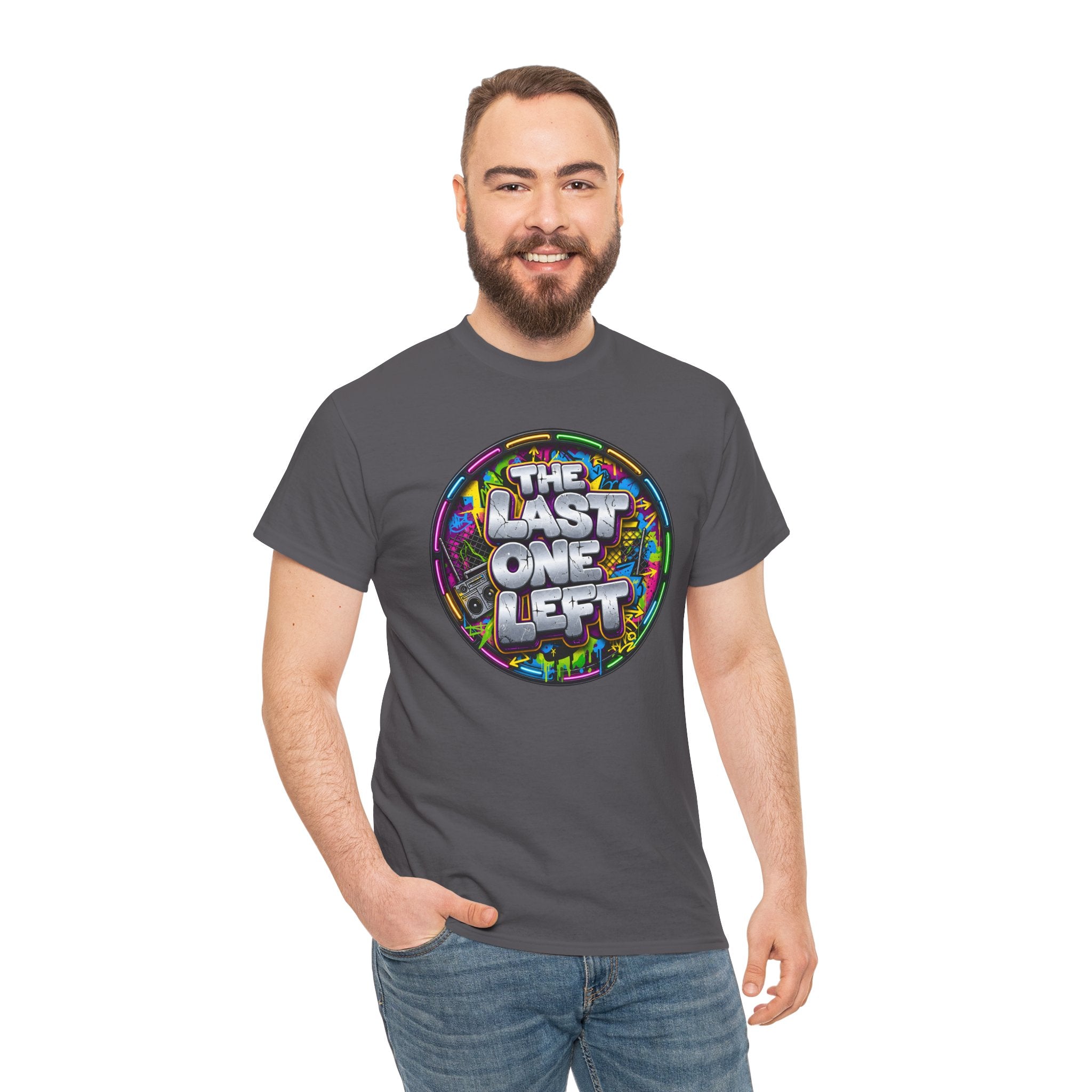 Graphic Tee - "The Last One Left" Colorful Retro Badge