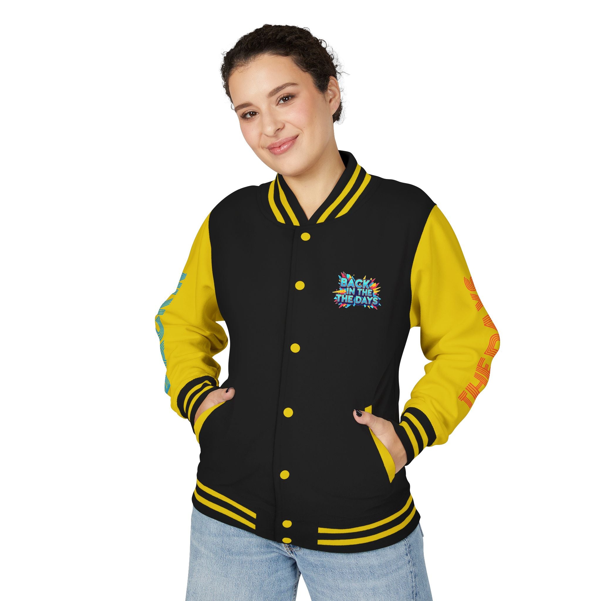 Letterman Jacket — "Back in the Days" Retro Graphic Bomber