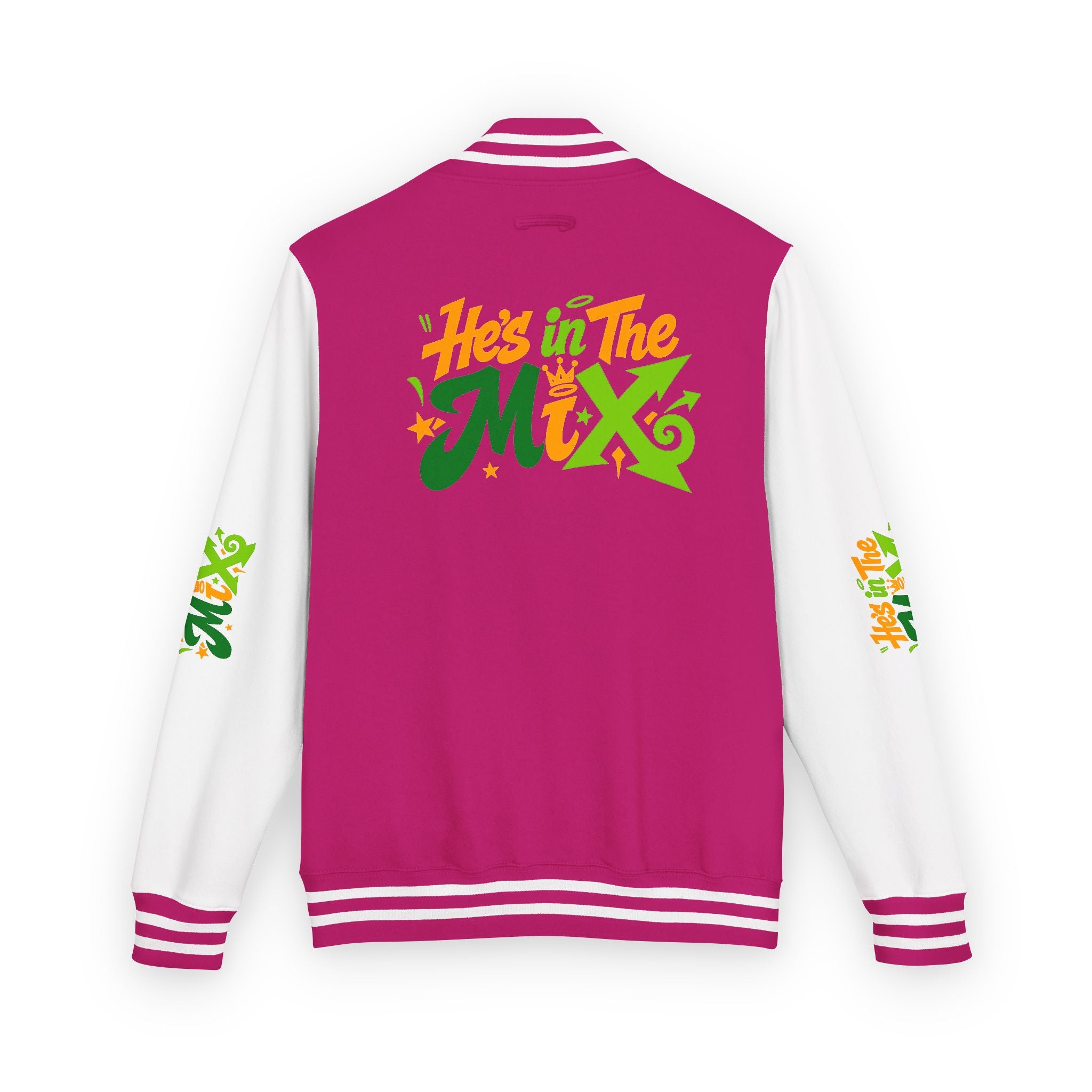 Letterman Jacket - "He's in the Mix" Retro Graffiti Varsity Jacket