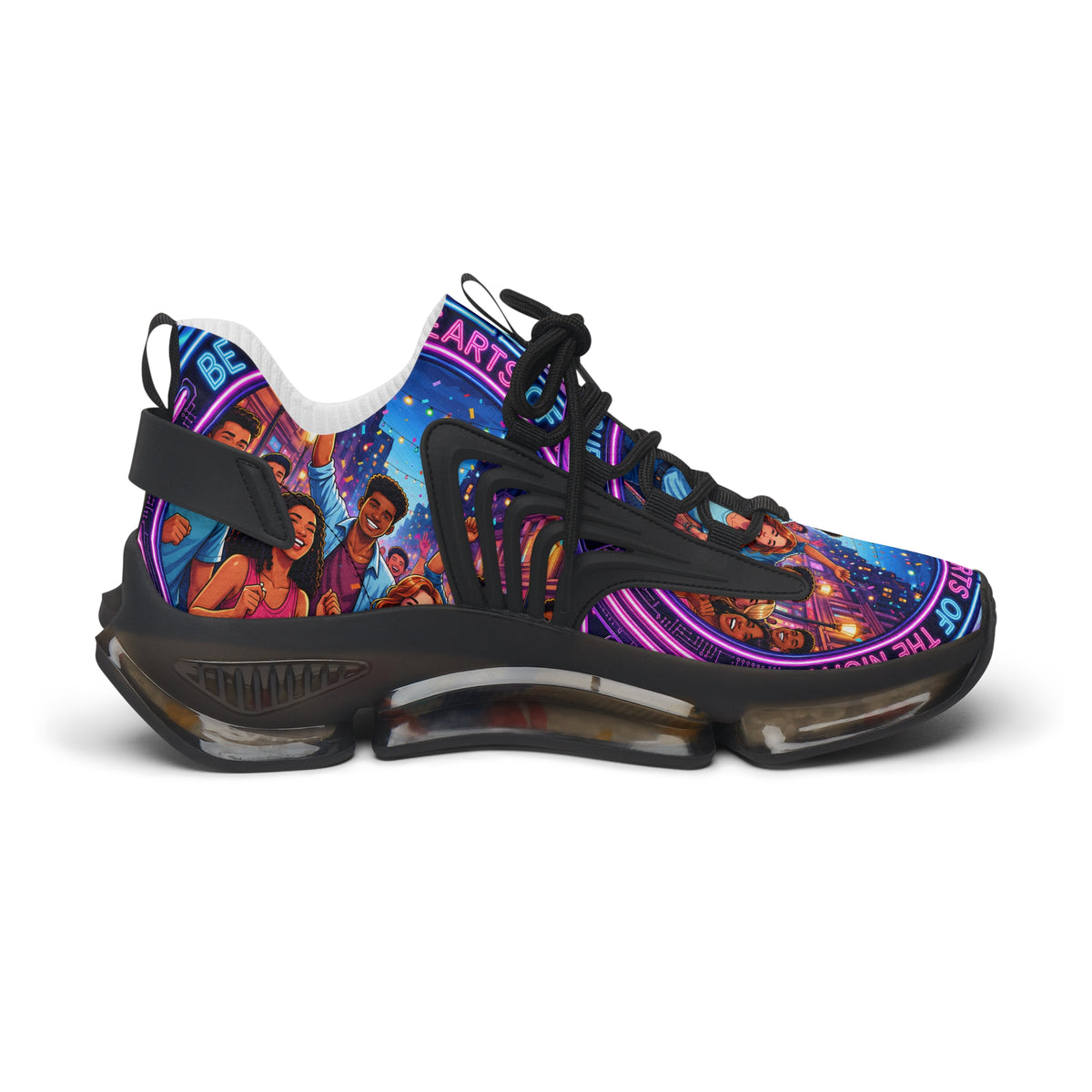 Women’s Mesh Sneakers — Colorful 'Be Young Of Hearts of the Night' Graphic Athletic Shoes