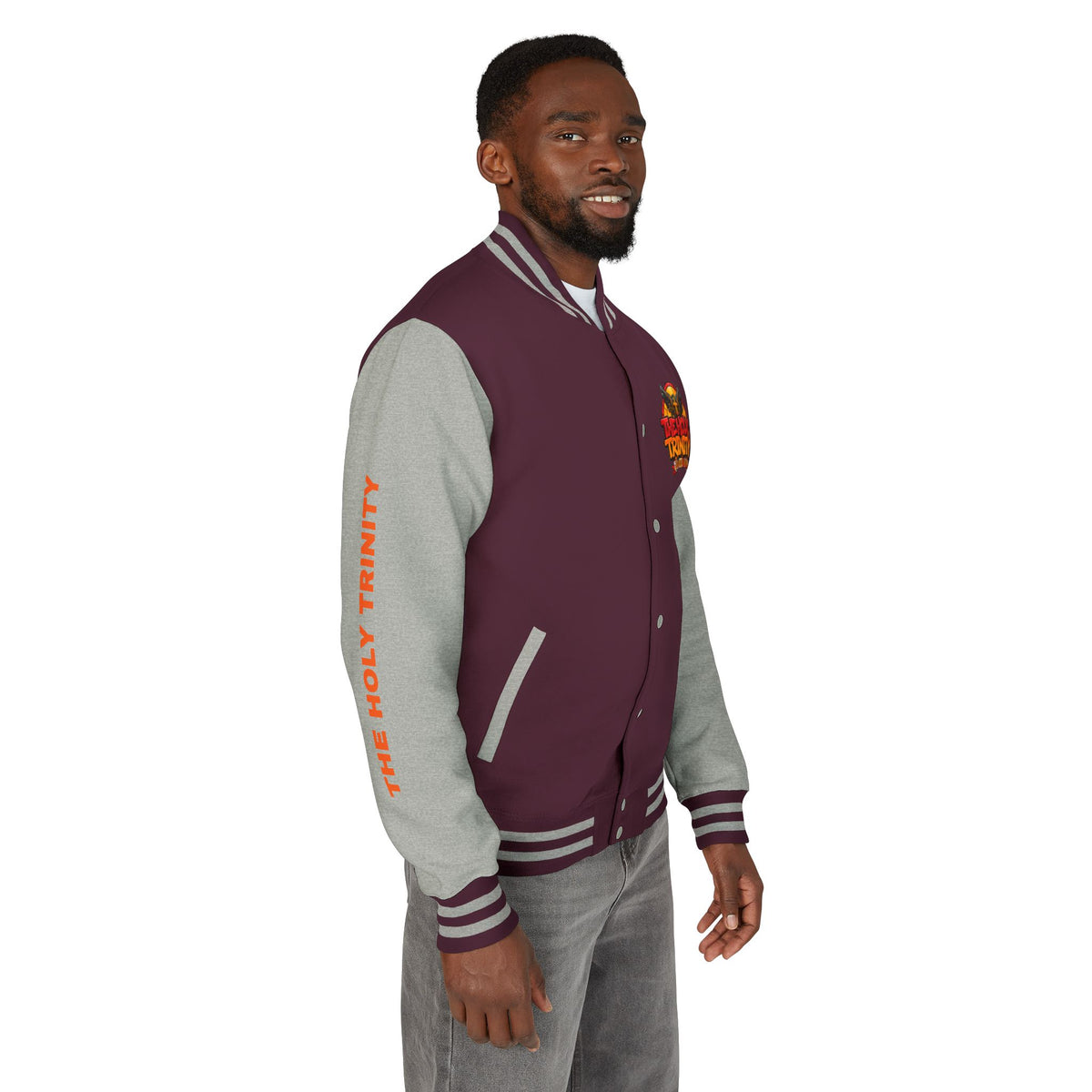 Letterman Jacket — "The Holy Trinity "Graphic Varsity Jacket