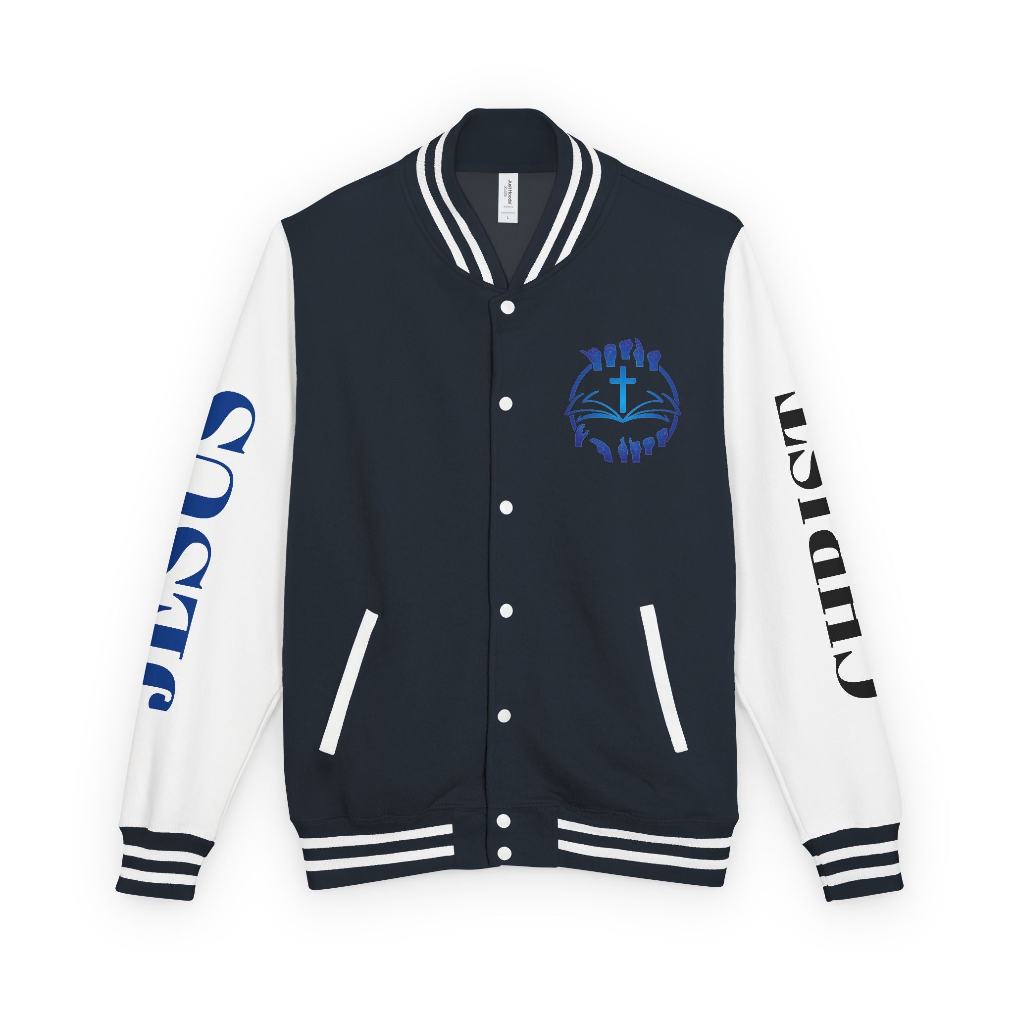 Christian Cross Letterman Jacket — Faith Crewneck Varsity Jacket