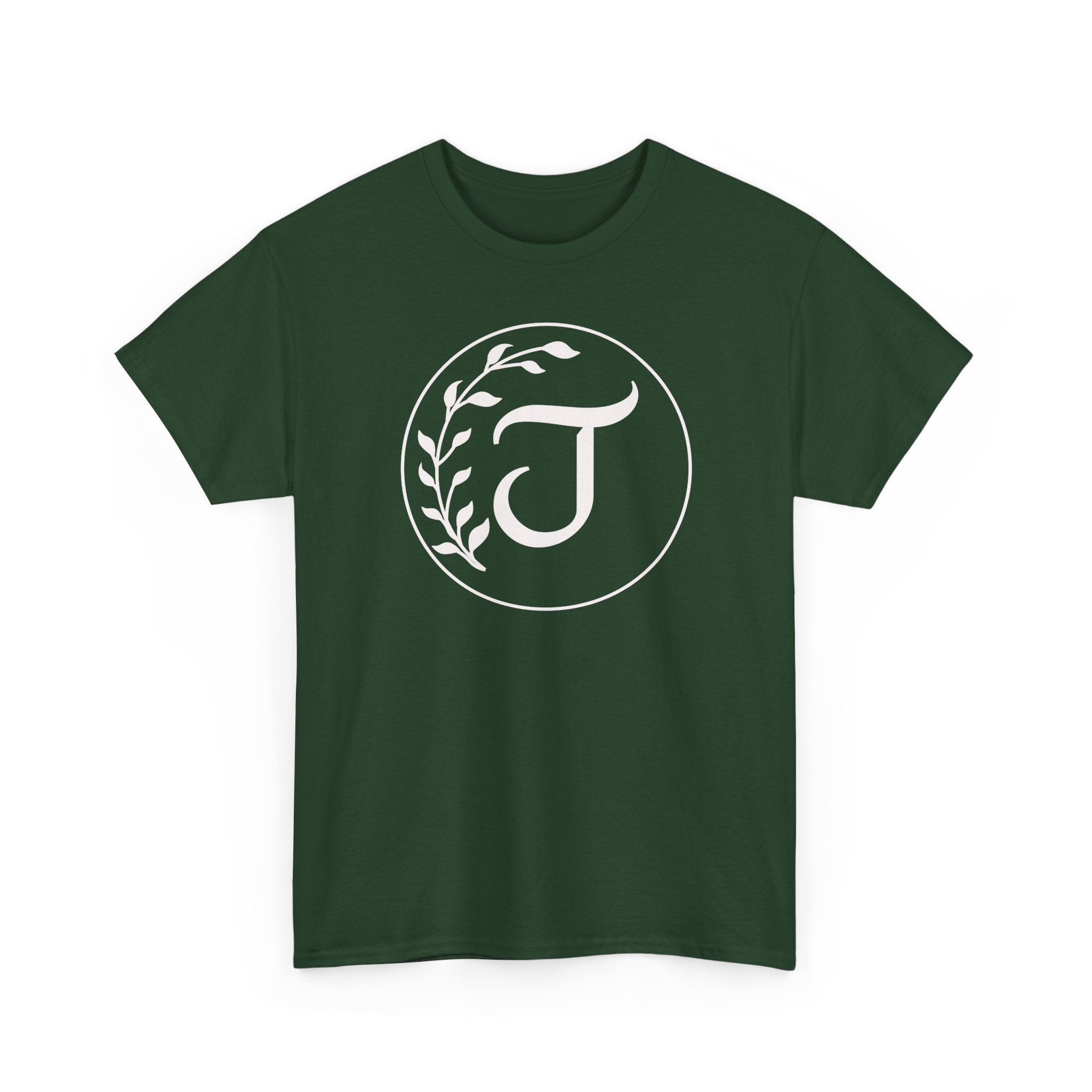 White Tee with Subtle "Floral J " Jesus Christ "— Minimalist Japanese Character T-Shirt