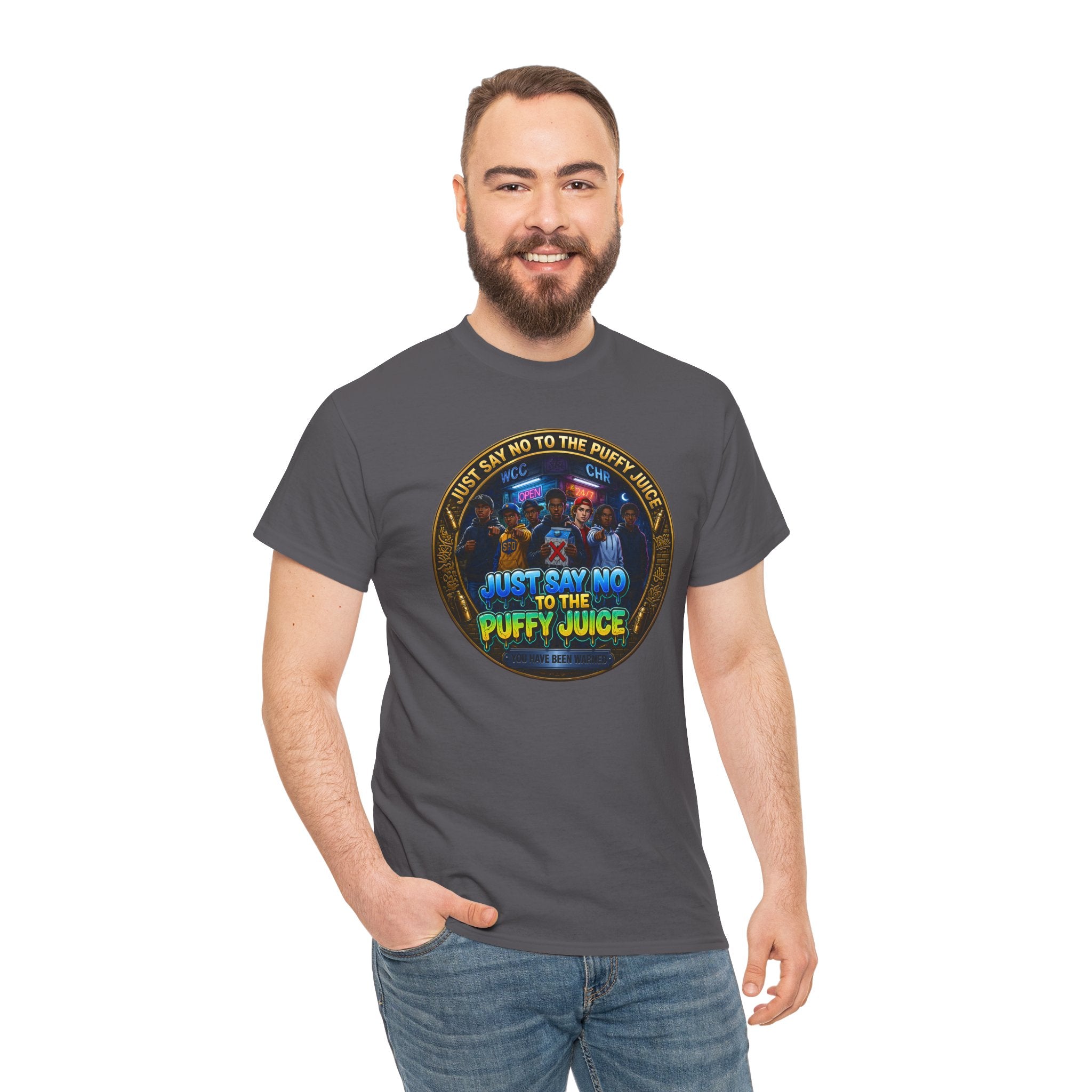 "Just Say No to the Puffy Juice "Tee – Anti-Party Vintage Graphic T-Shirt