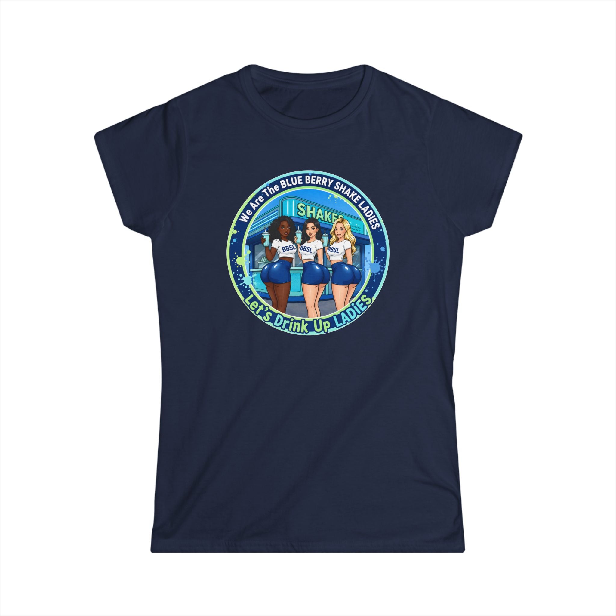 Women's Tee — "We Are The Blueberry Shake Ladies" Retro Graphic