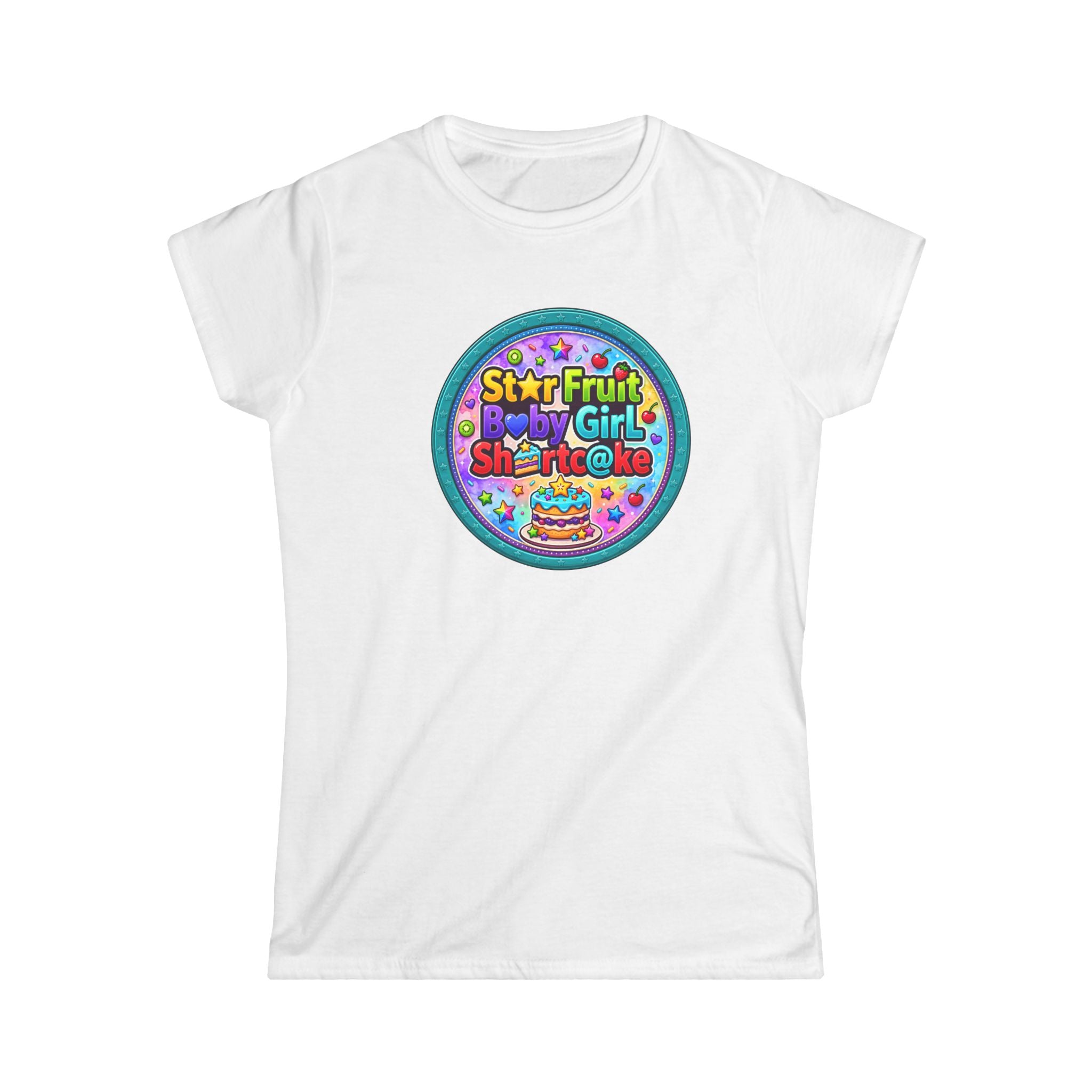 "Star Fruit Baby Girl Shortcake" Graphic Tee - Cute Pastel Dessert Shirt