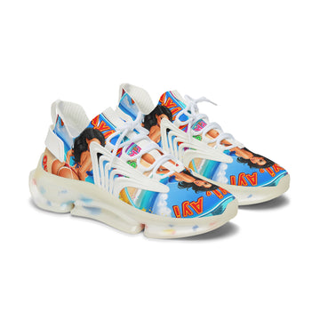 Women's Mesh Sneakers —"Ayi Ayi Ayi Que Guapa Soy "Tropical Pinup Beach Graphic Trainers