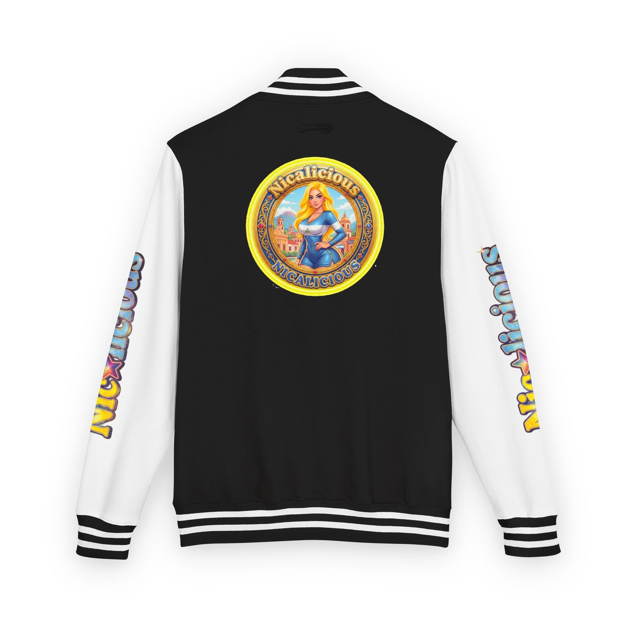 Letterman Jacket — 'Nicalicious' Retro Pinup Logo Varsity Jacket