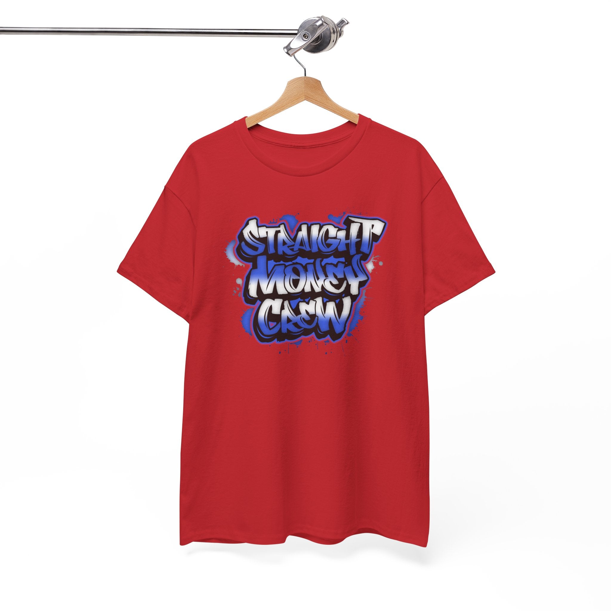 T-Shirt — "Stackin' Money Crew" Blue Graffiti Graphic Tee