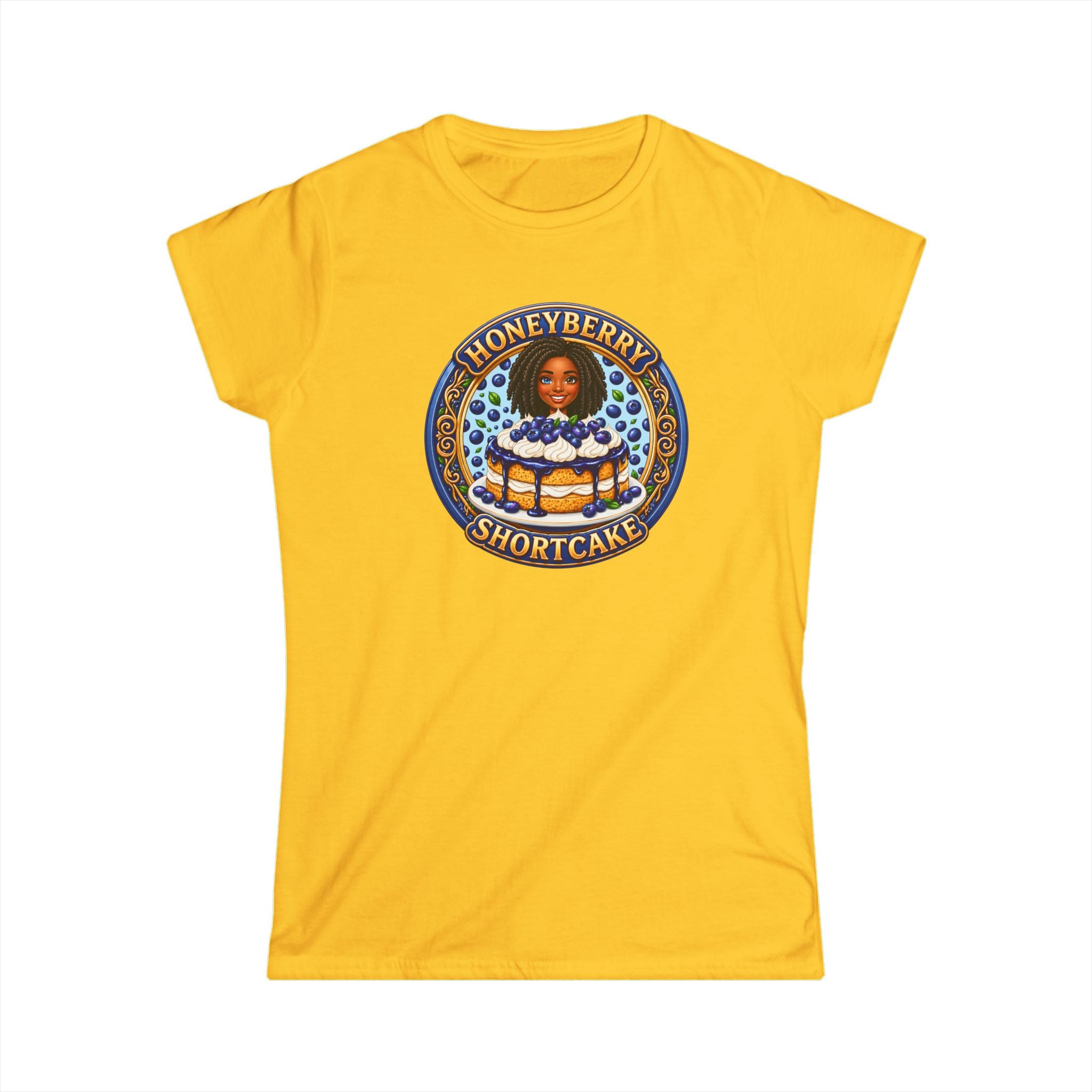 "Honeyberry Shortcake" Women's Tee – Retro Dessert Graphic Shirt