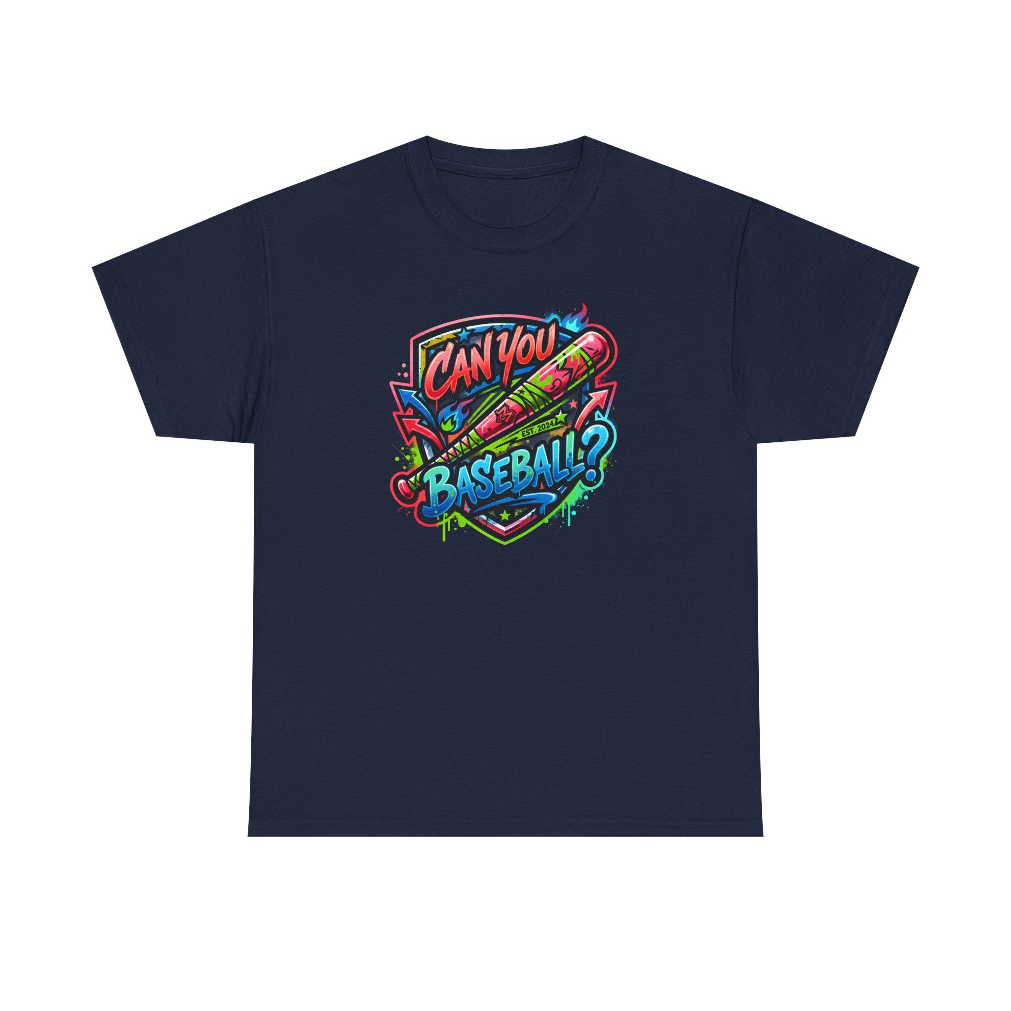 Can You Baseball? T-Shirt — Colorful Retro Baseball Graphic Tee