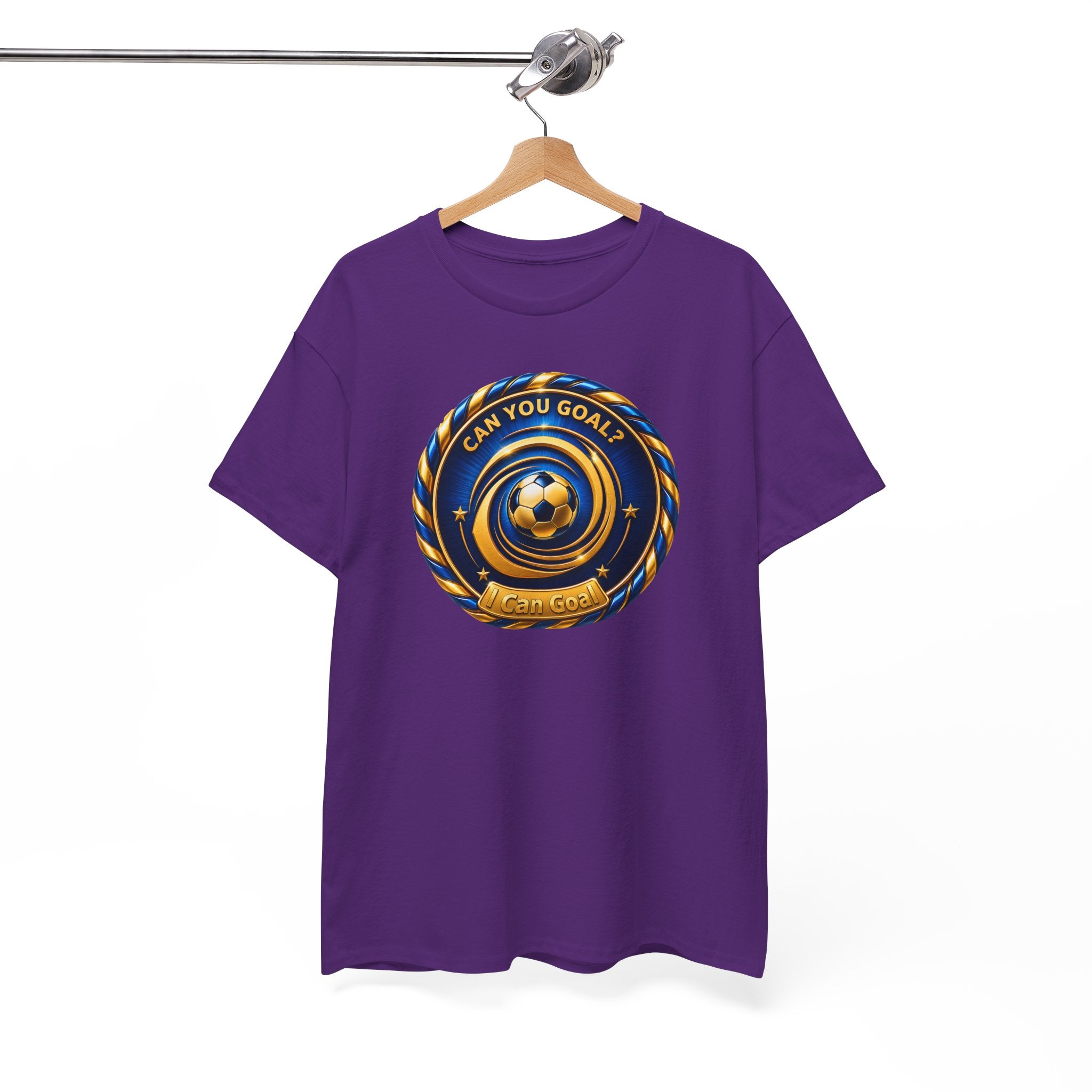 Soccer Badge Tee — "Can You Goal?" Graphic Soccer Shirt