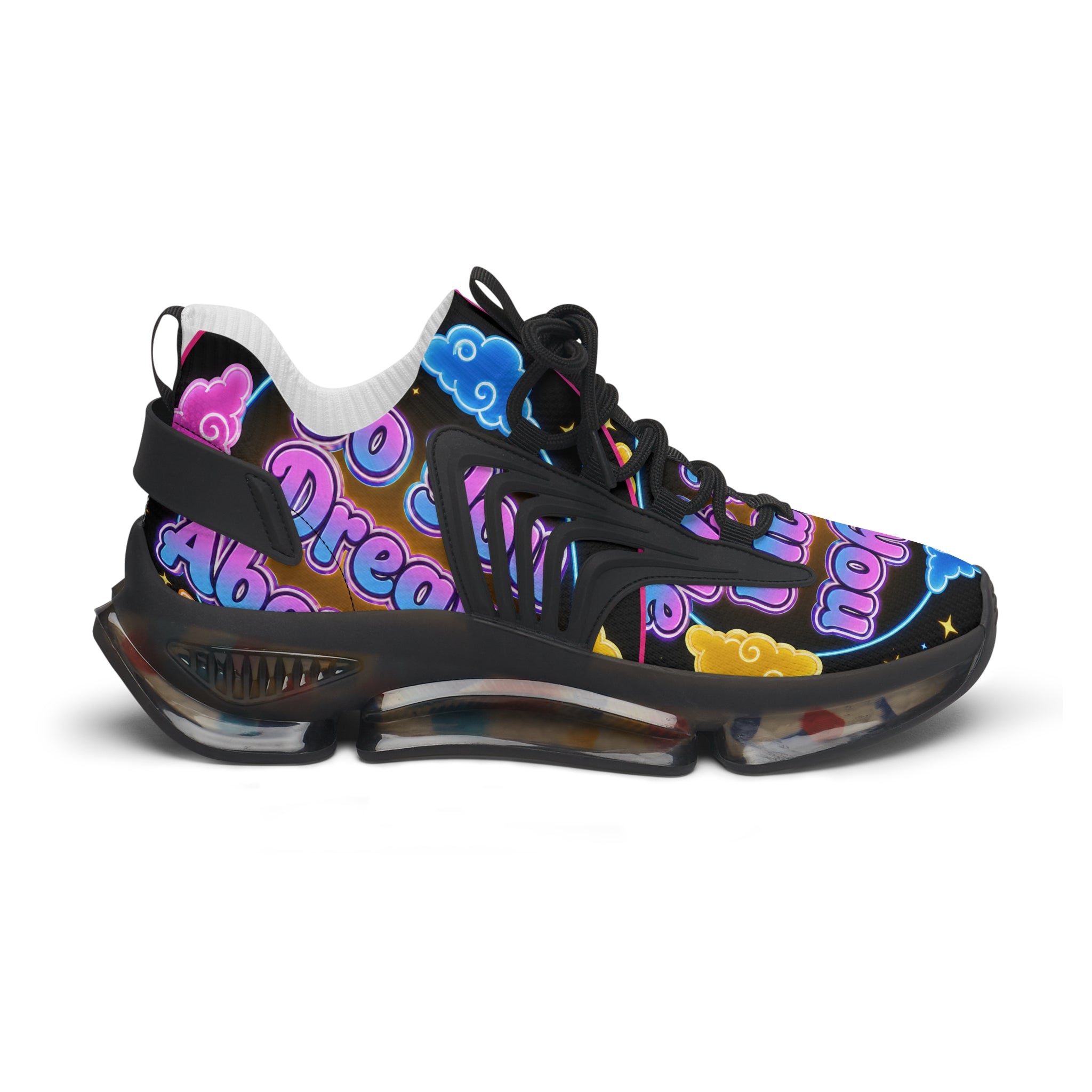 Mesh Sneakers — "Do You Dream Bout Me" Colorful Cloud Graphic