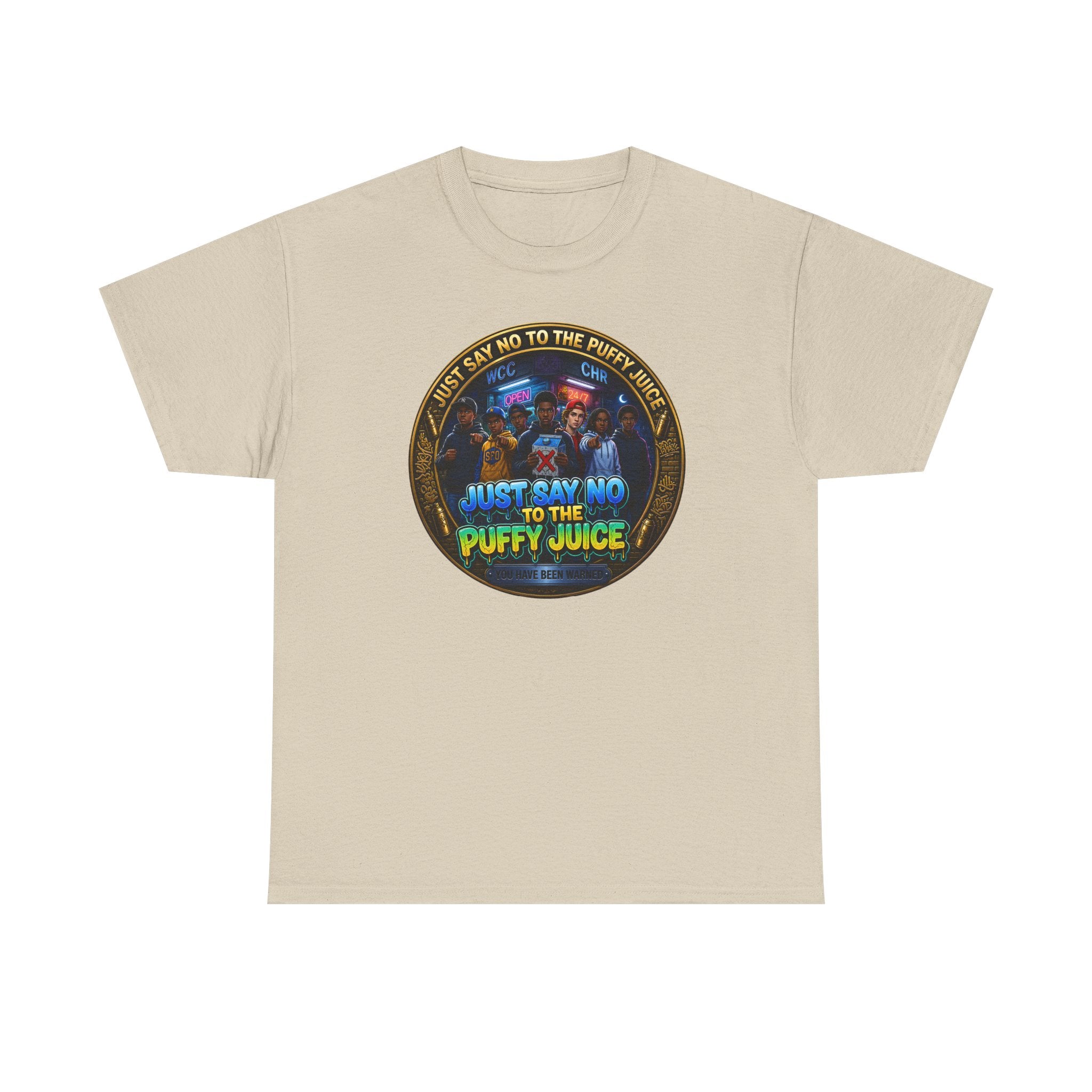 "Just Say No to the Puffy Juice "Tee – Anti-Party Vintage Graphic T-Shirt