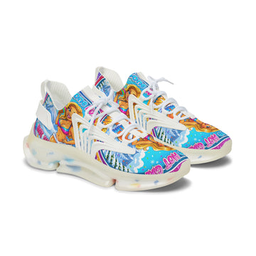 Women’s Mesh Sneakers — "Snow Cone Hot Girl "Colorful Mermaid Graphic Athletic Shoes