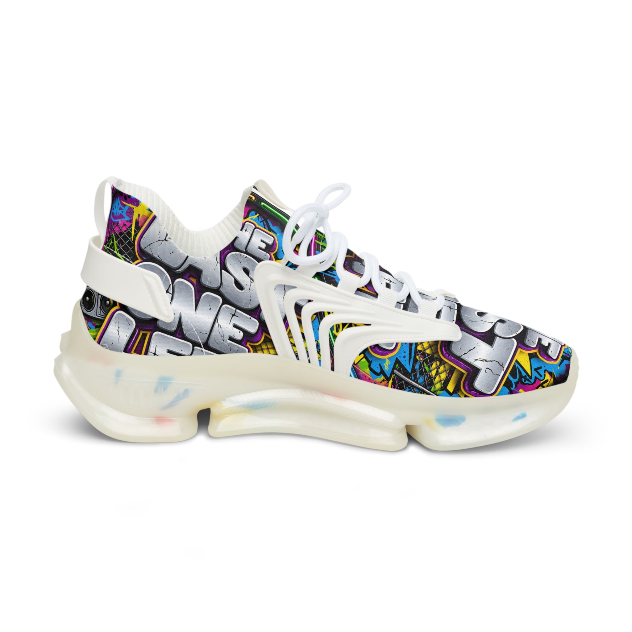 Men's Graffiti 'The Last One Left" Mesh Sneakers — Colorful Streetwear Athletic Shoes