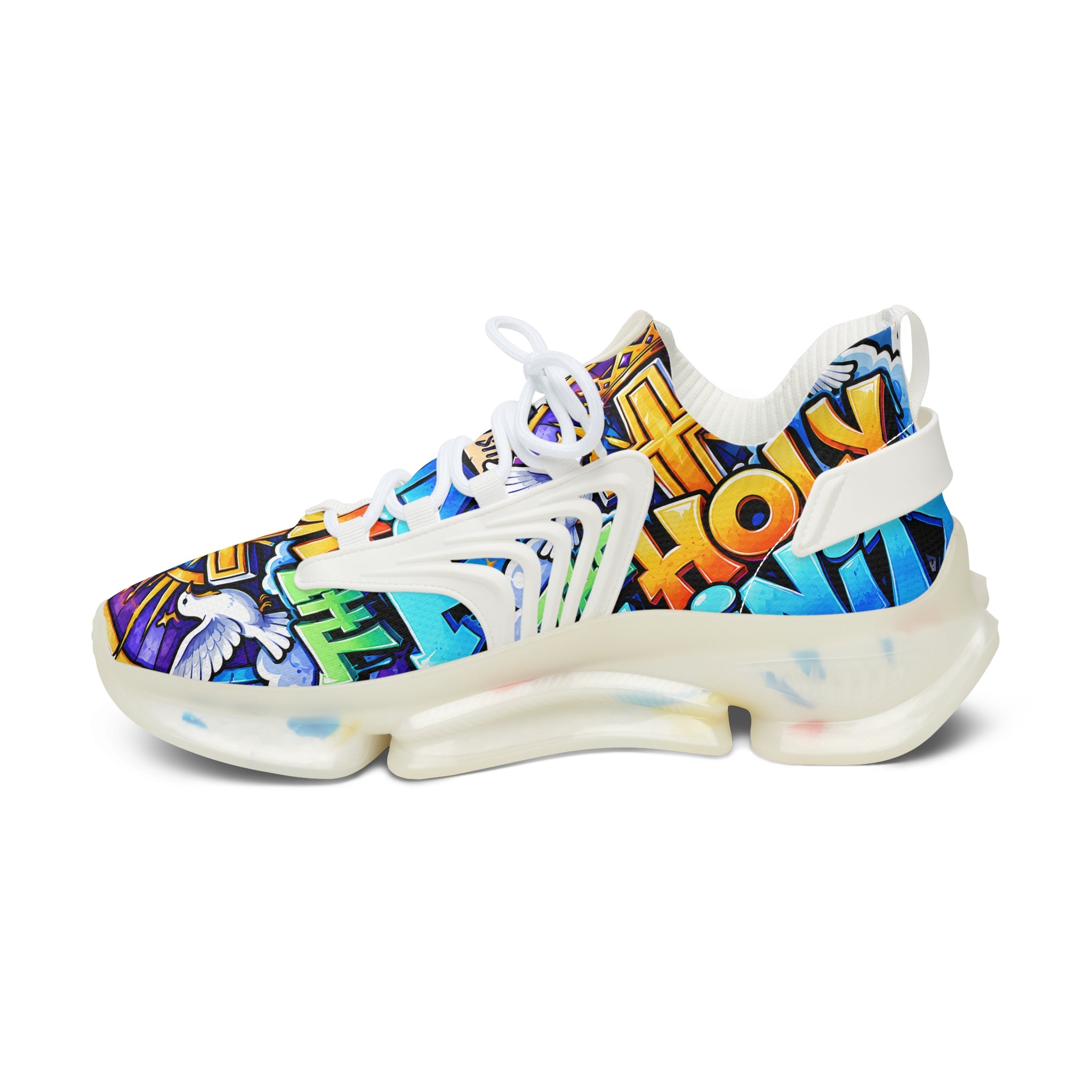 Men's Mesh Sneakers — 'The Holy' Colorful Graffiti Athletic Shoes for Women