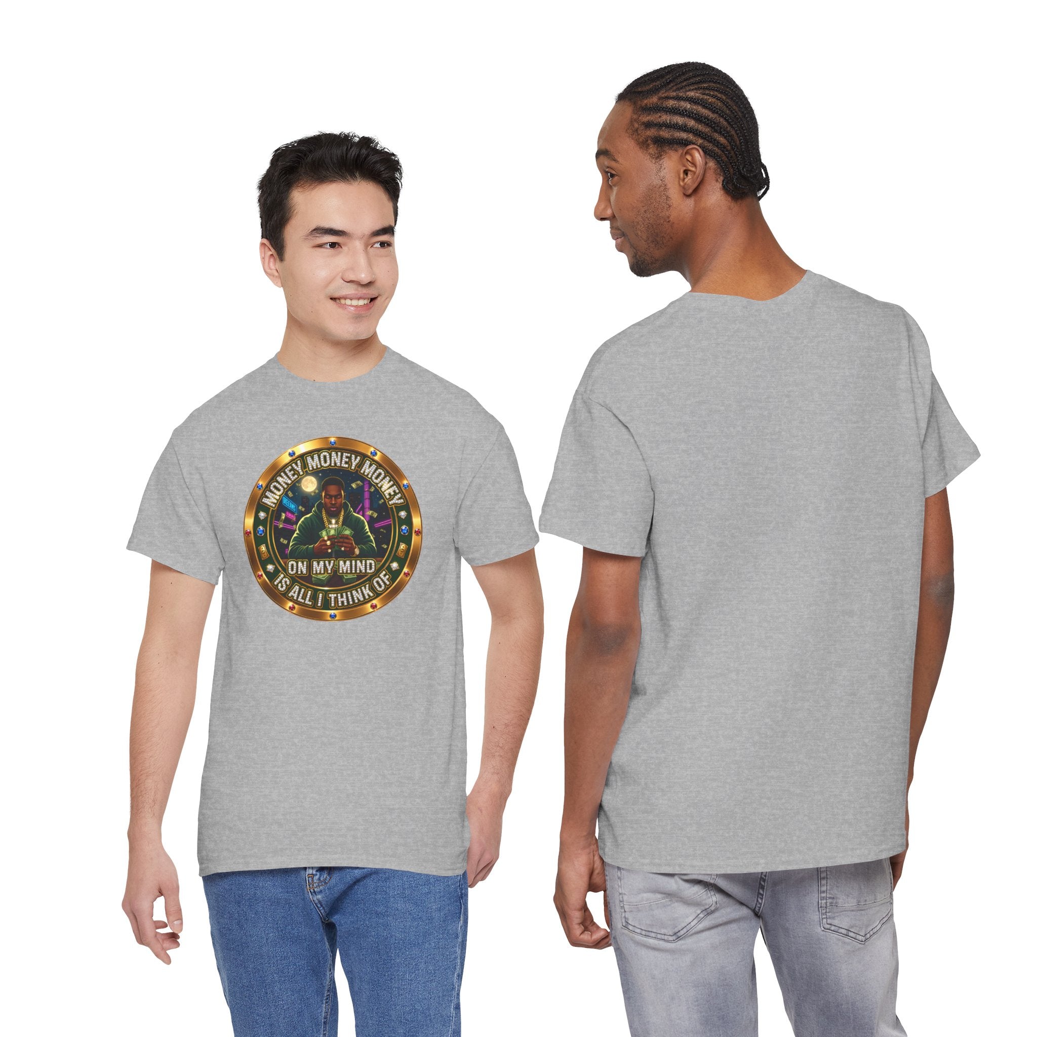"Money On My Mind" Graphic Tee — Retro Casino Coin Design