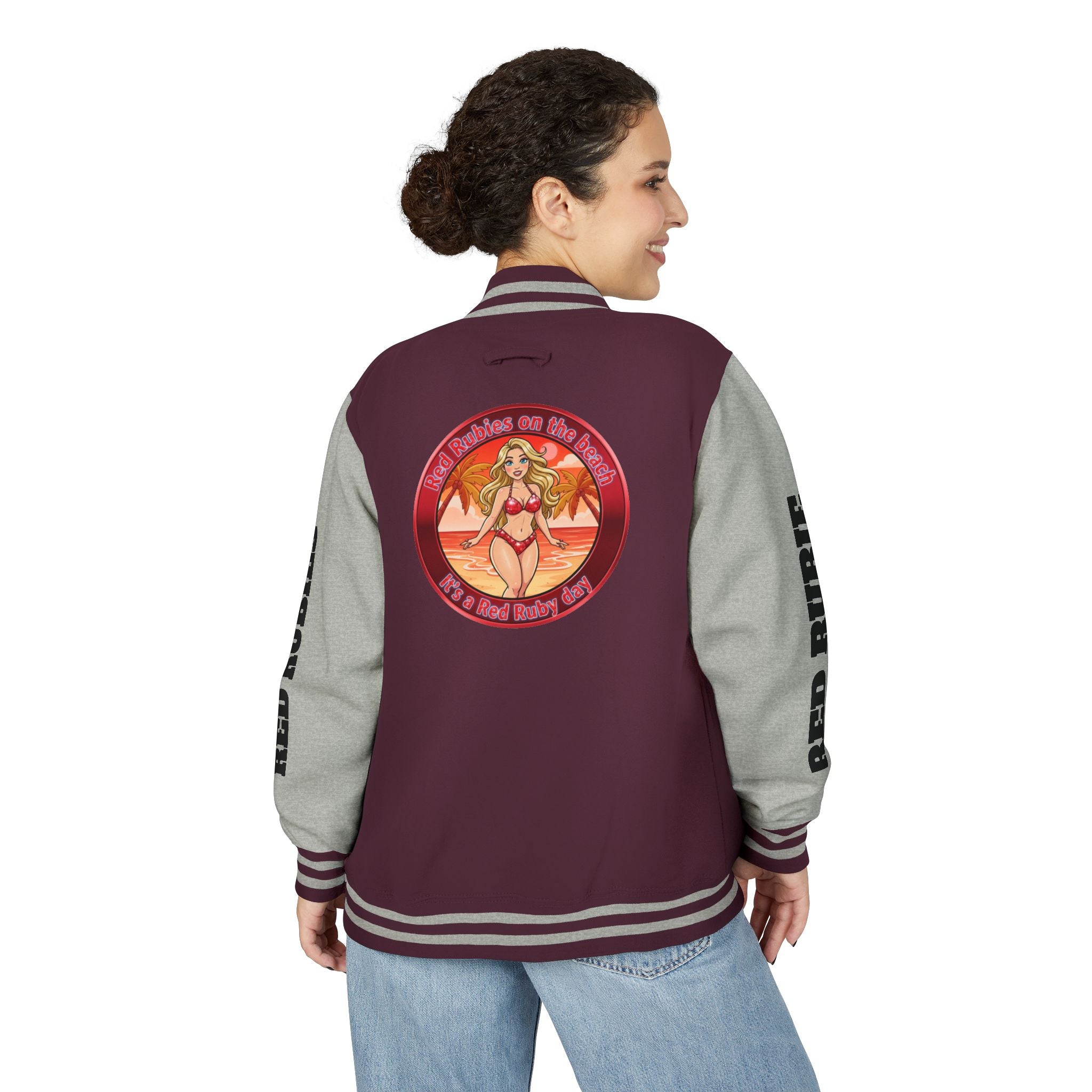 Jacket Letterman Jacket- "It's A Red Rubie Day"