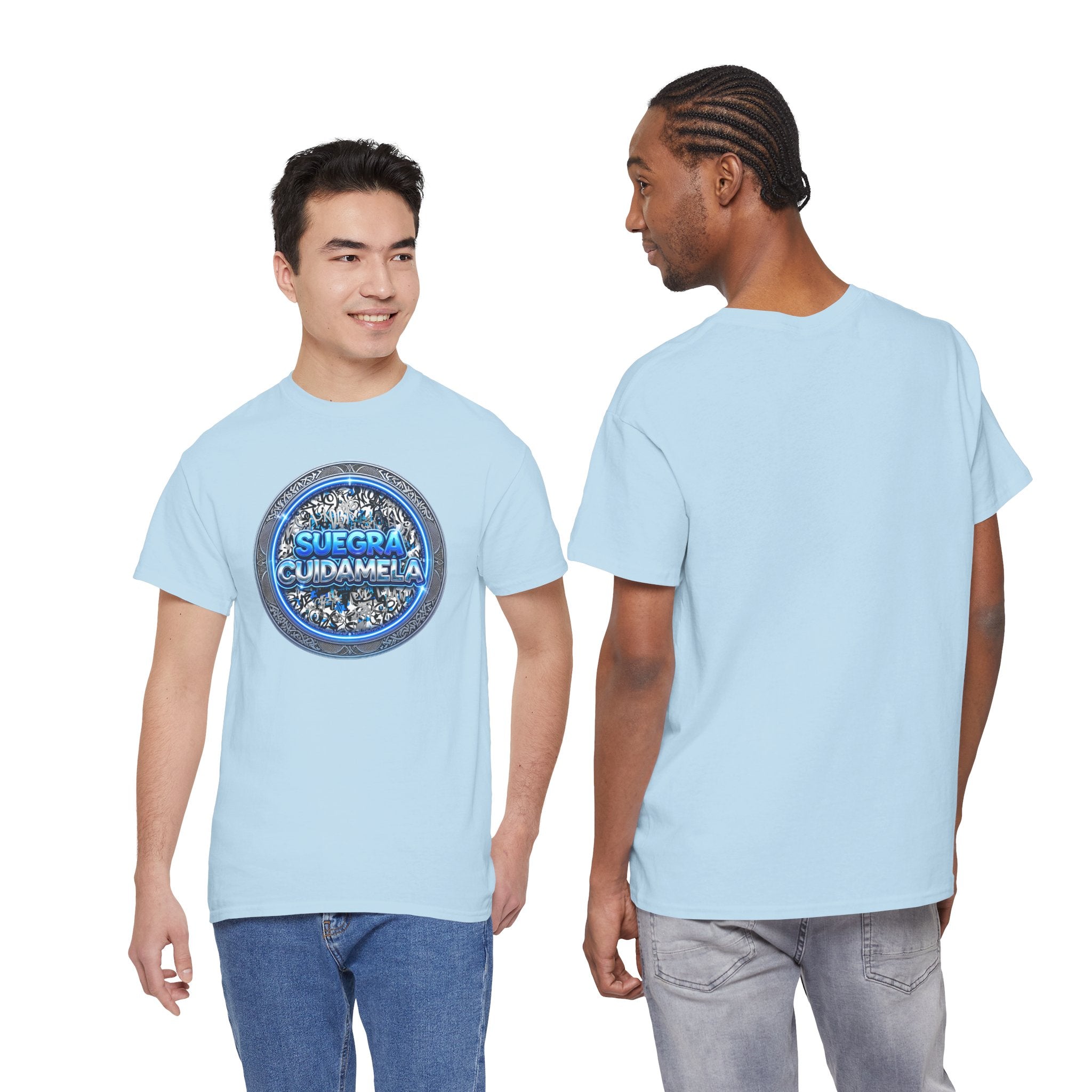 T-Shirt — Suegra Cuídame (Blue Floral Emblem)