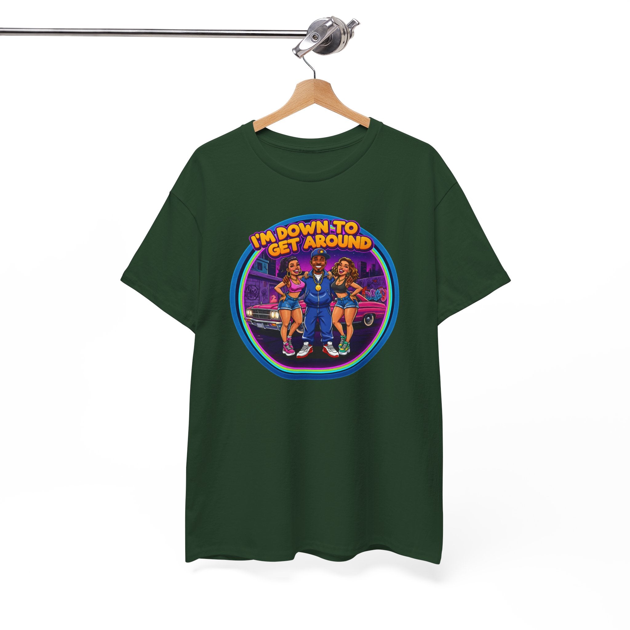 T-Shirt — 'I'm Down to Get Around' Retro Skate Crew Graphic Tee