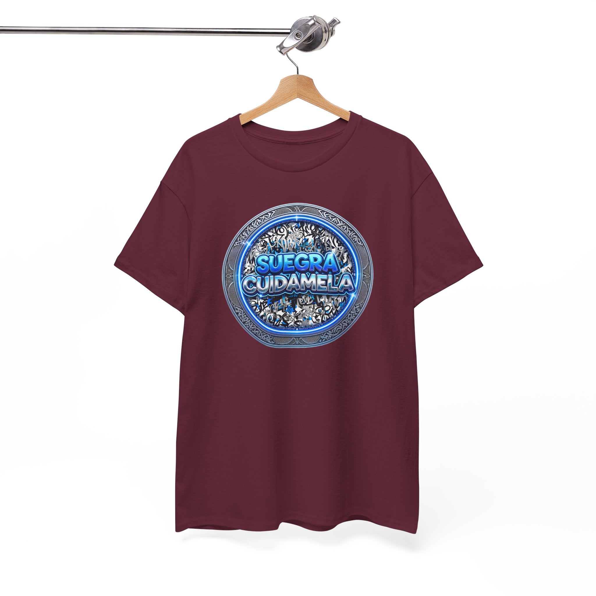 T-Shirt — Suegra Cuídame (Blue Floral Emblem)