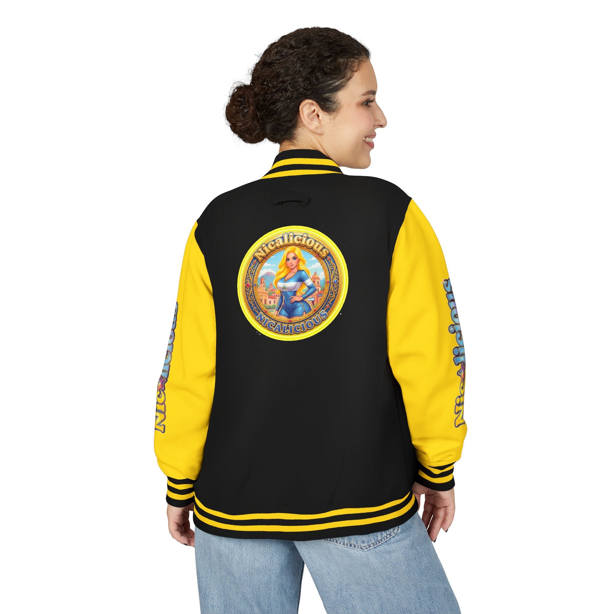 Letterman Jacket — 'Nicalicious' Retro Pinup Logo Varsity Jacket