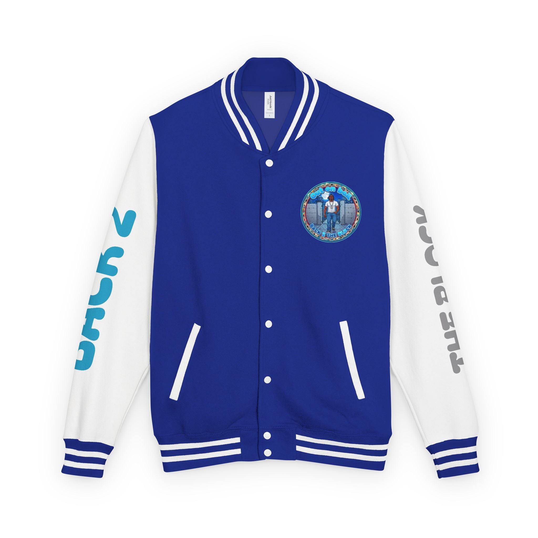 Letterman Jacket — 'Back 2 The Block' Retro Streetwear Patch Jacket