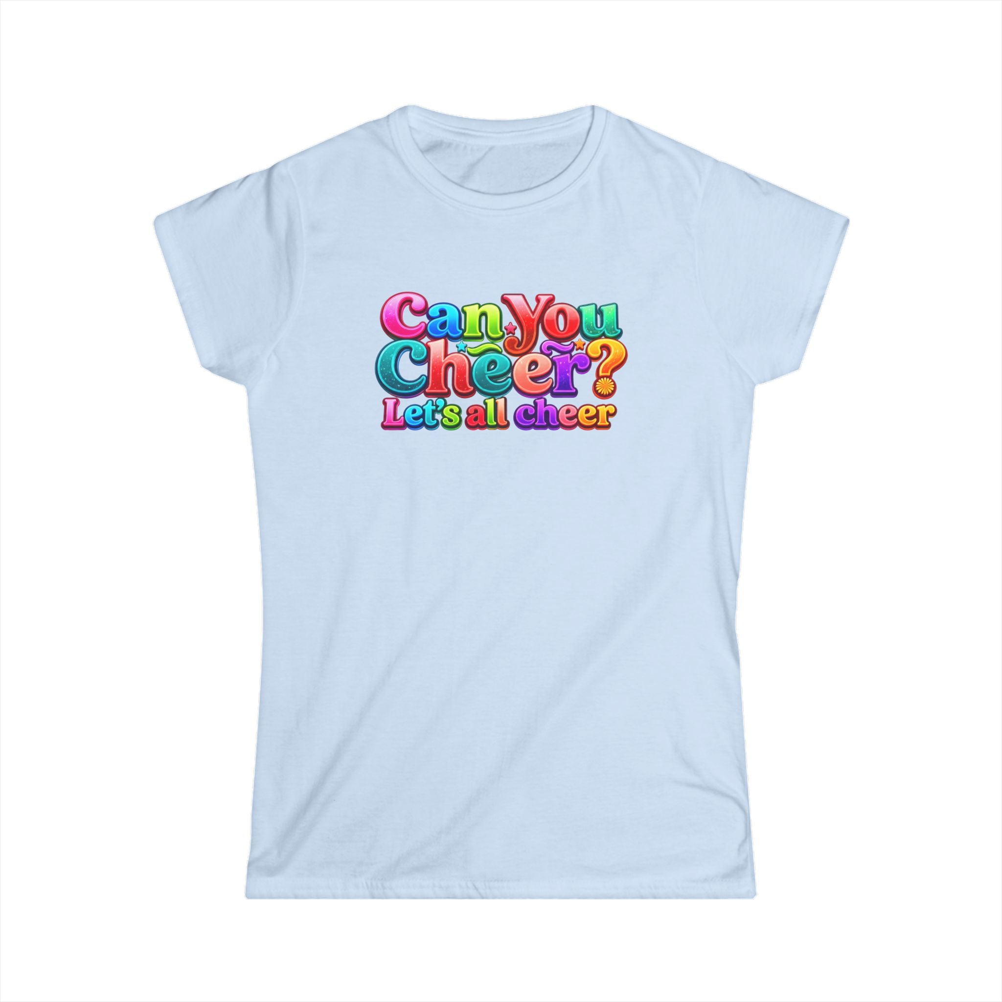 "Can You Cheer" Women's Tee — Colorful Retro Cheer Graphic Shirt